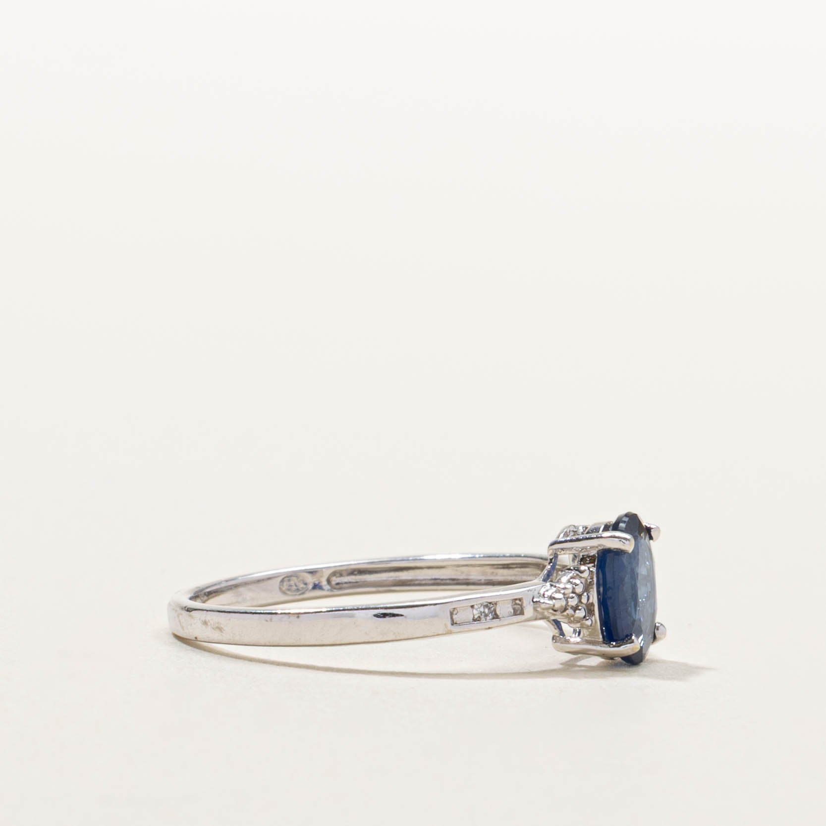 10k North-South Sapphire & Diamond Ring | SZ 7