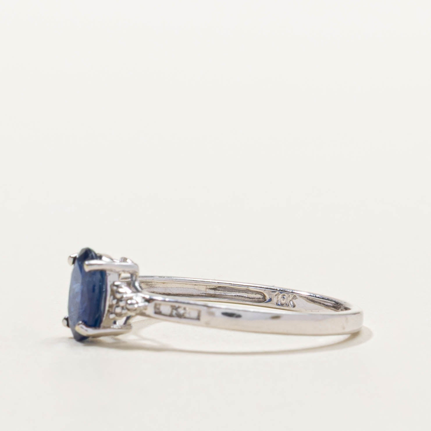 10k North-South Sapphire & Diamond Ring | SZ 7
