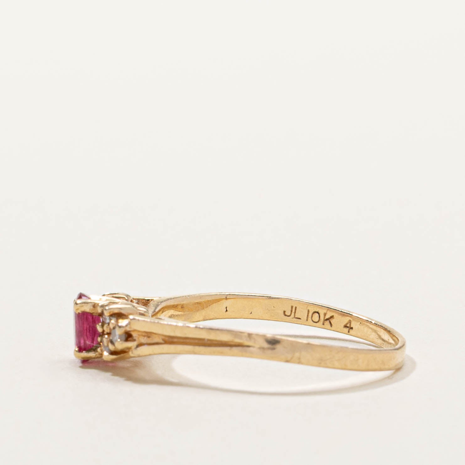 10k Ruby & Diamond Accents Ring | SZ 5.5