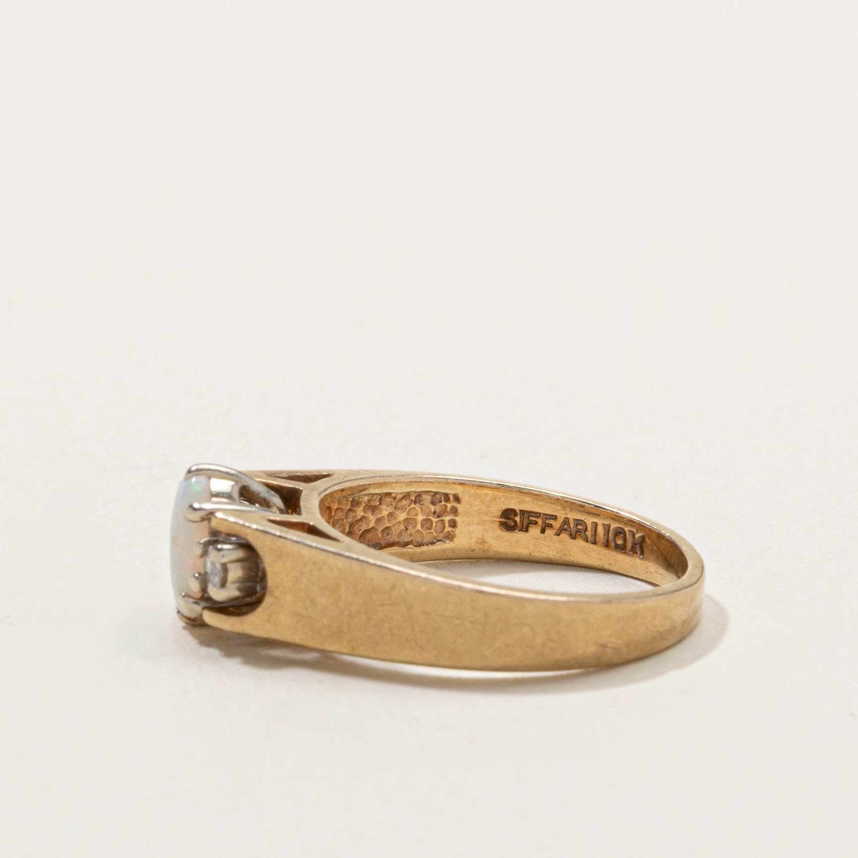 10k Opal & Diamond Accents Ring | SZ 3.5