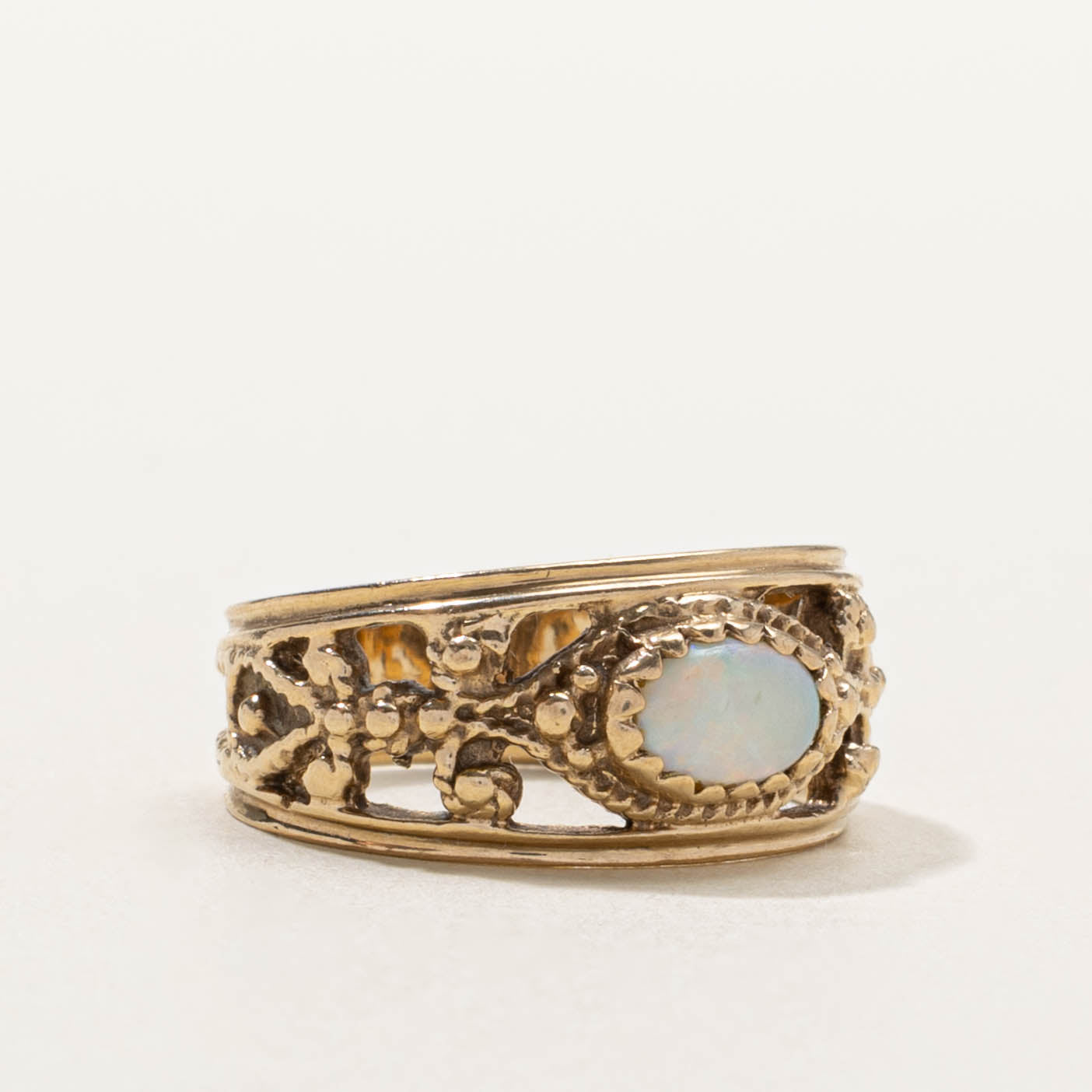 10k Opal Ornate Openwork Ring | SZ 5.25