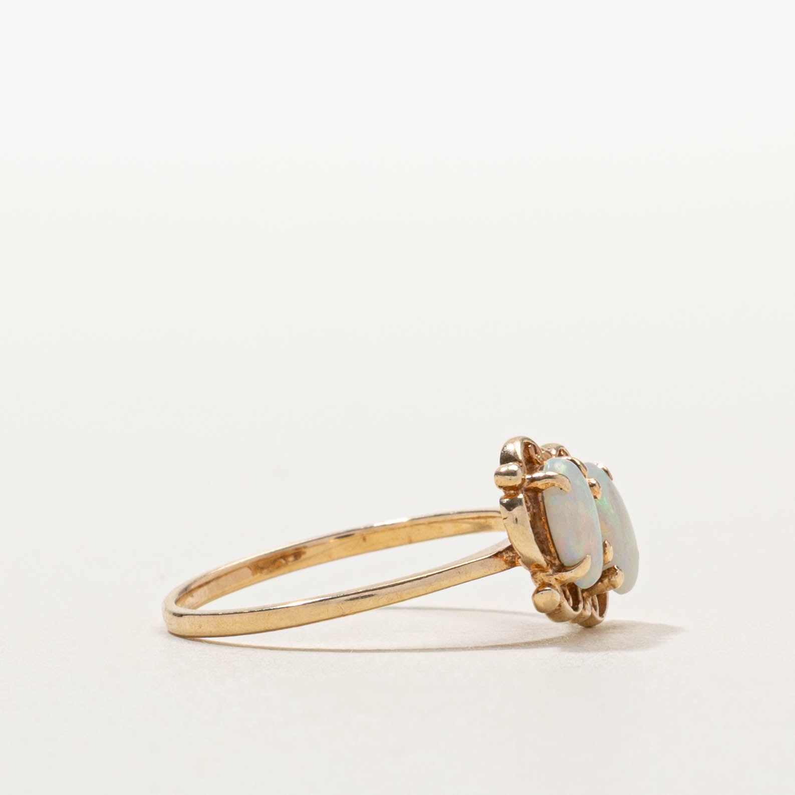 10k Toi et Moi Opal Openwork Ring | SZ 5.25