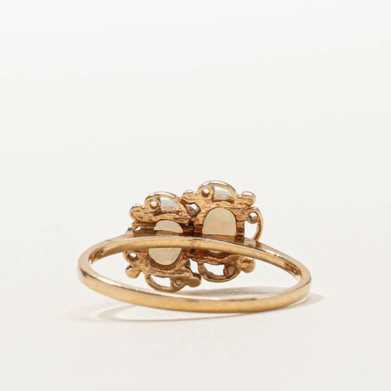 10k Toi et Moi Opal Openwork Ring | SZ 5.25