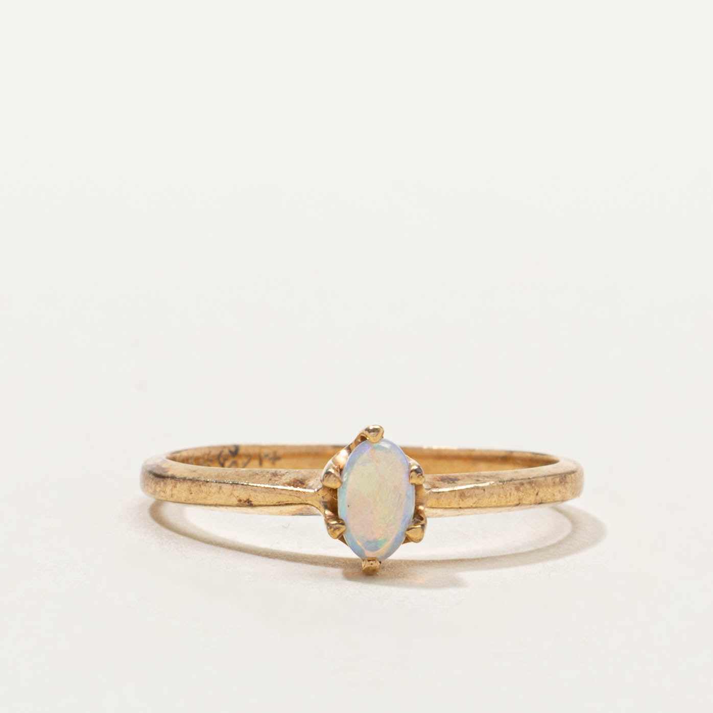 10k Six Prong Solitaire Opal Ring | SZ 5.25