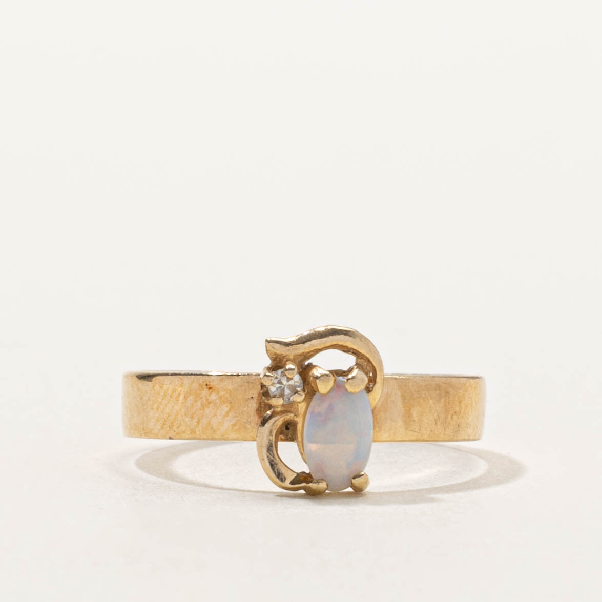 14k Toi et Moi Opal & Diamond Ring | SZ 4.5