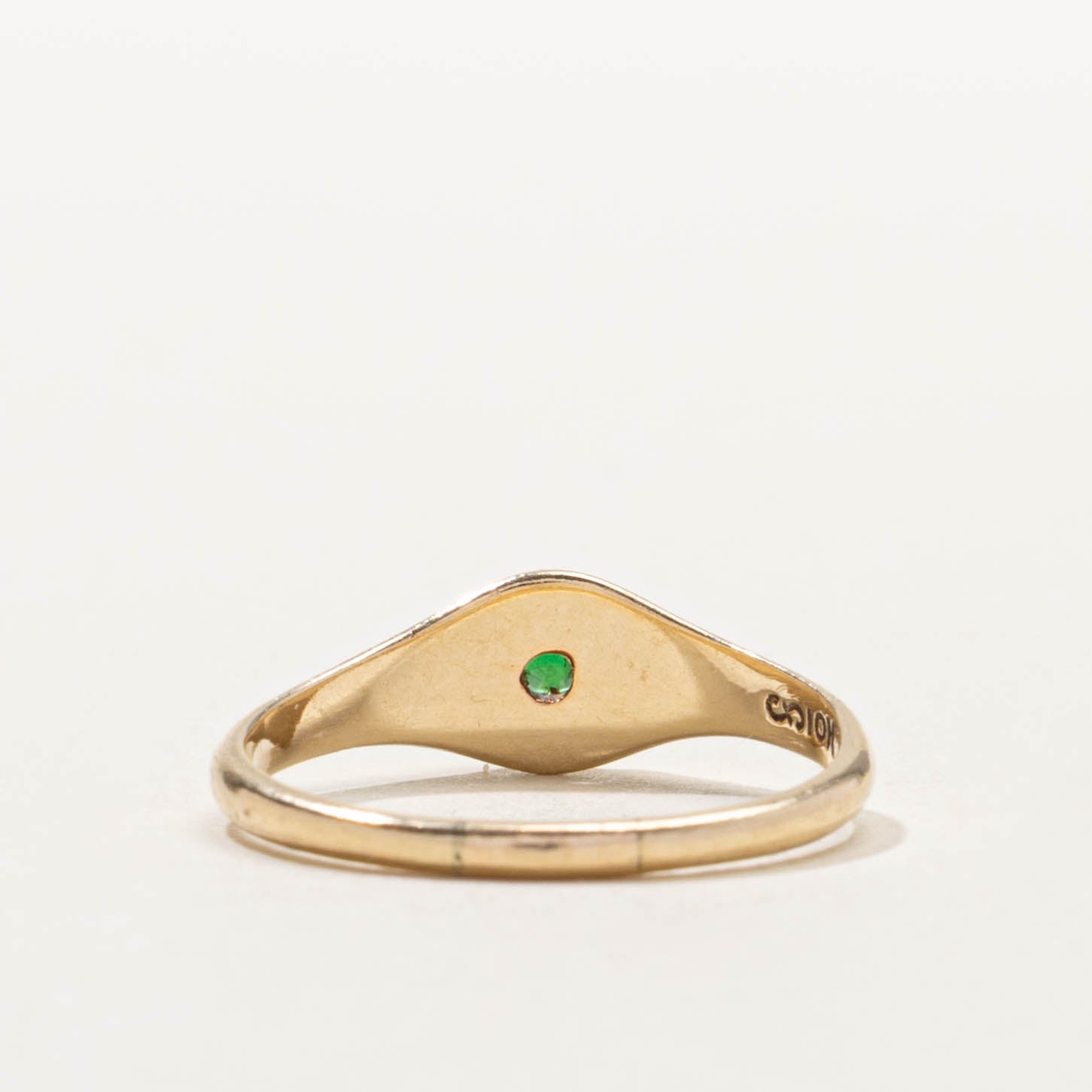 10k Belcher Set Tsavorite Garnet Ring | SZ 6.5