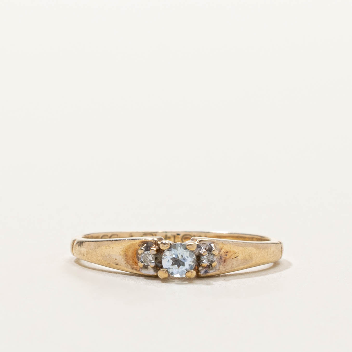 10k Aquamarine & Diamond Accent Ring | SZ 5.25