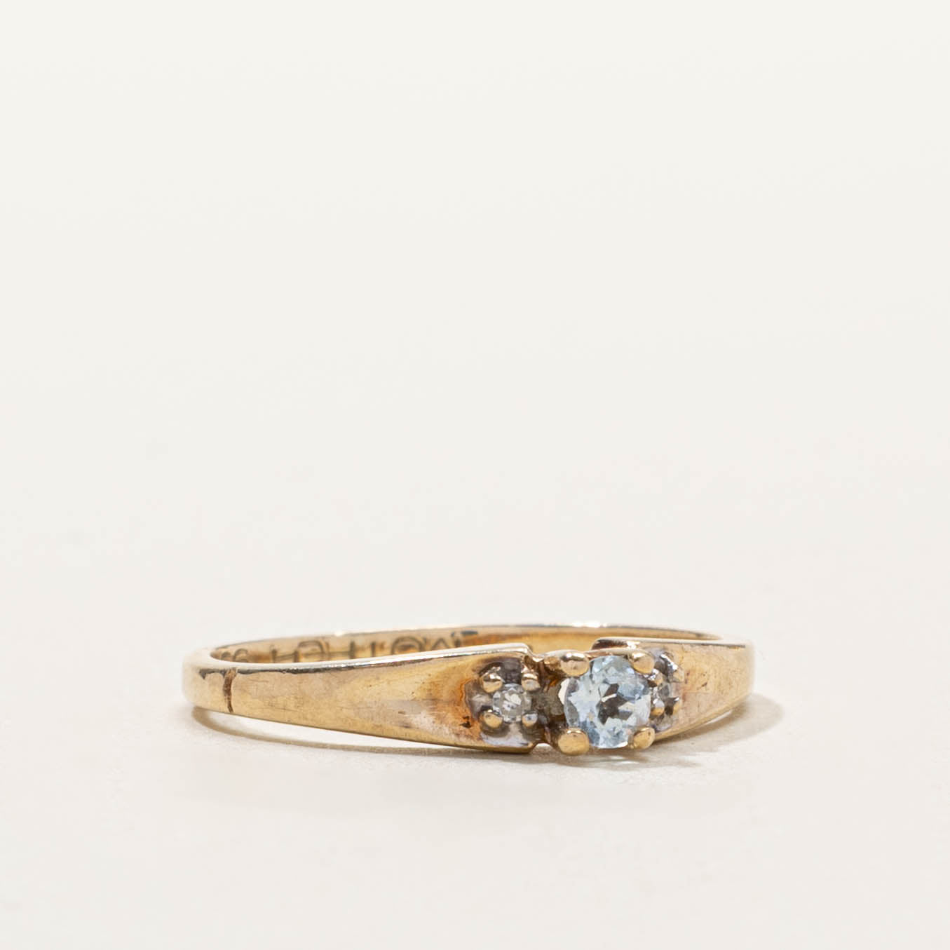 10k Aquamarine & Diamond Accent Ring | SZ 5.25