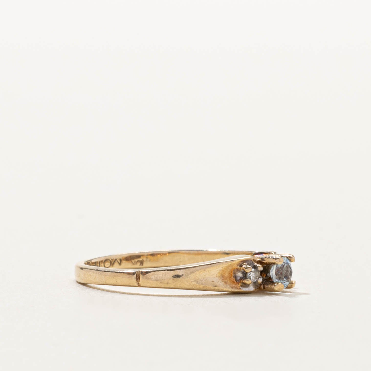 10k Aquamarine & Diamond Accent Ring | SZ 5.25