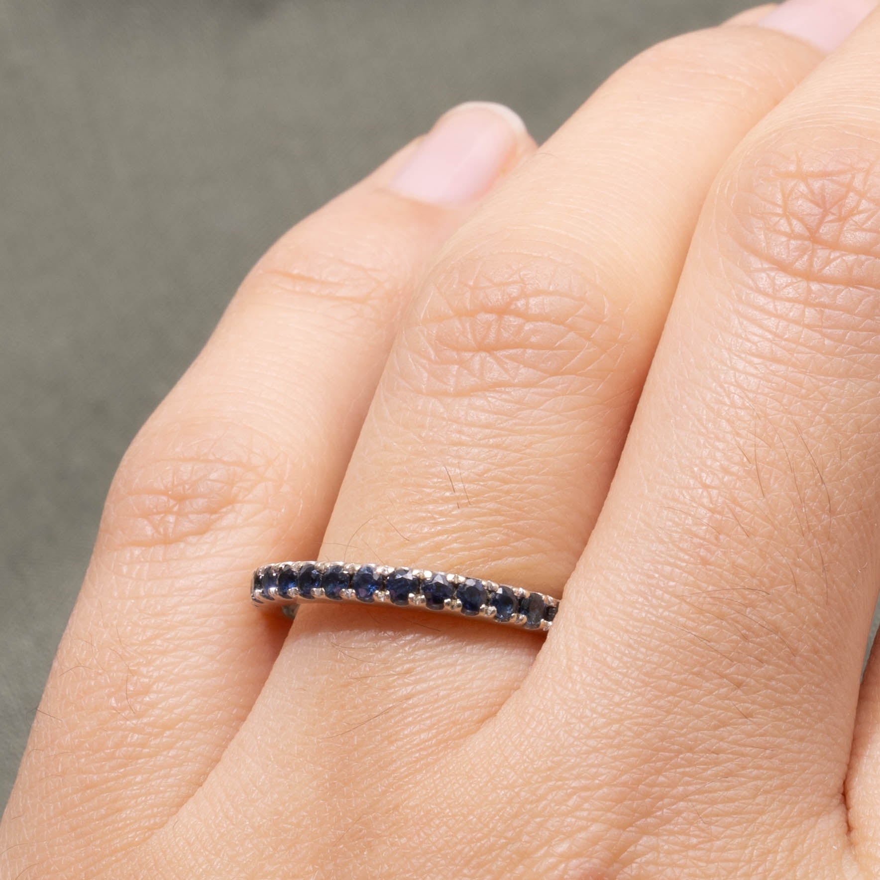 14k Semi Eternity Sapphire Ring | SZ 7