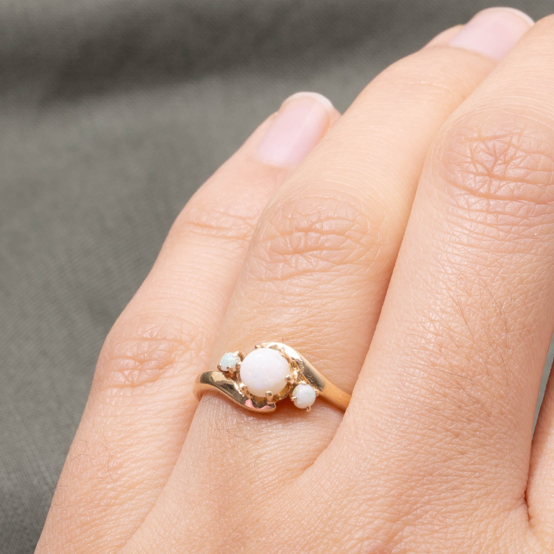 14k Opal Bypass Ring | SZ 6