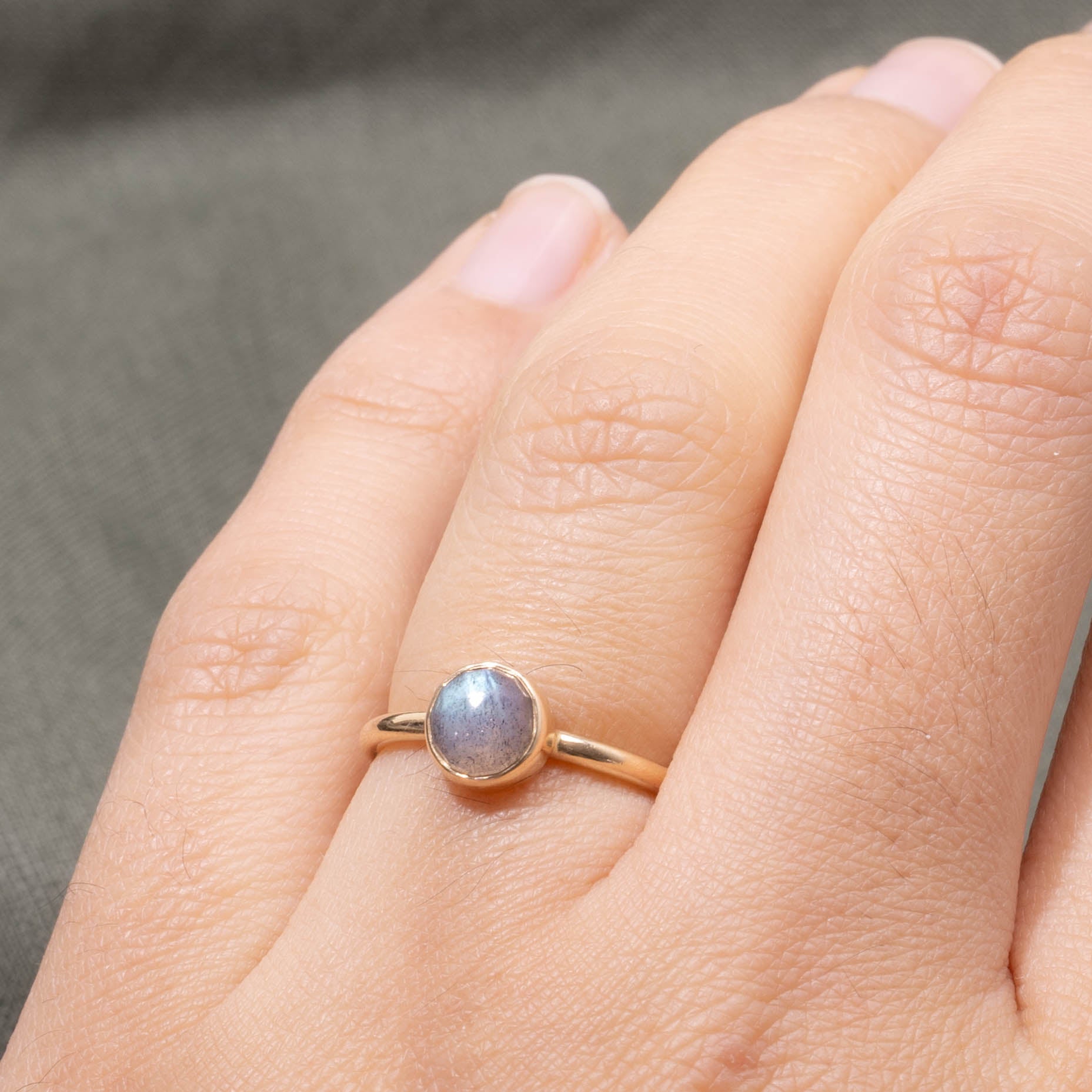 14k Bezel Set Labradorite Ring | SZ 4.75