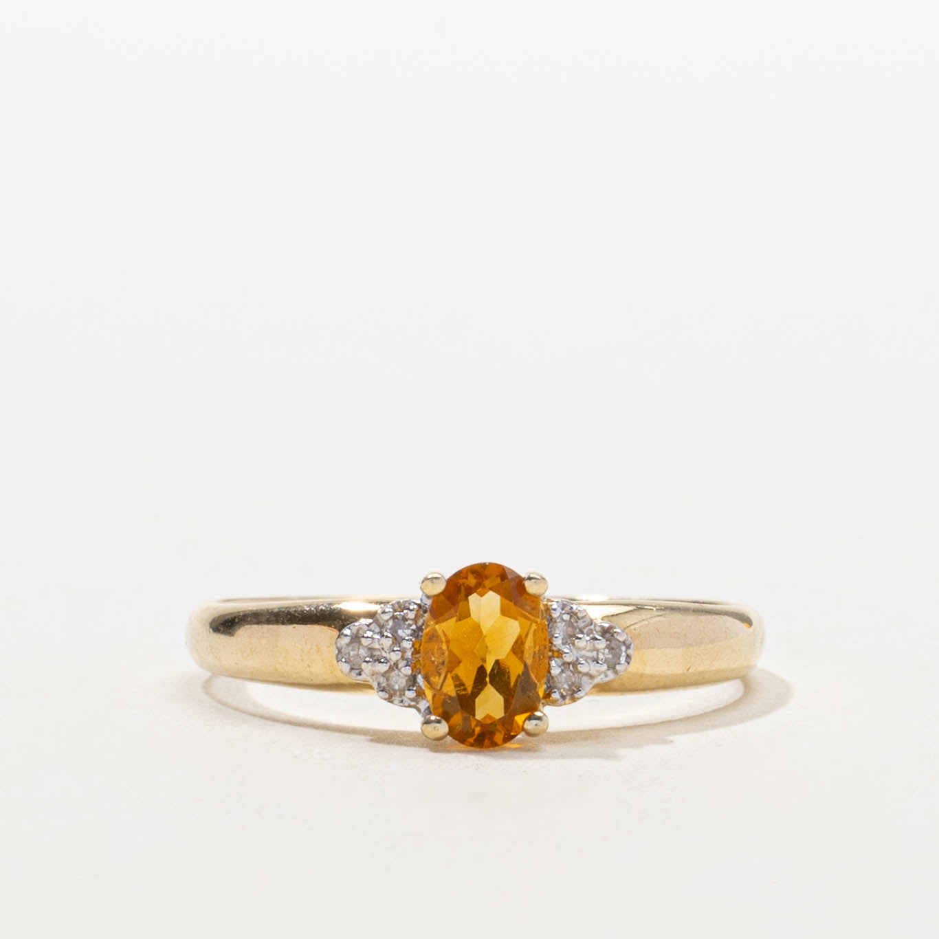 Canadian 10k Citrine & Diamond Accented Ring | 0.45ct, 0.03ctw | SZ 7