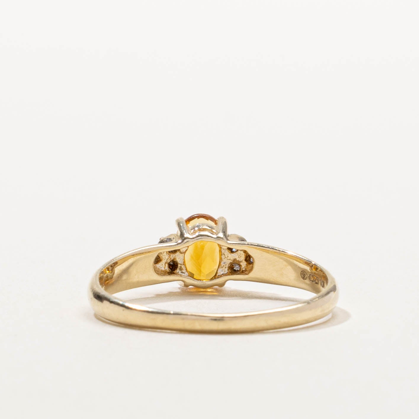 Canadian 10k Citrine & Diamond Accented Ring | 0.45ct, 0.03ctw | SZ 7