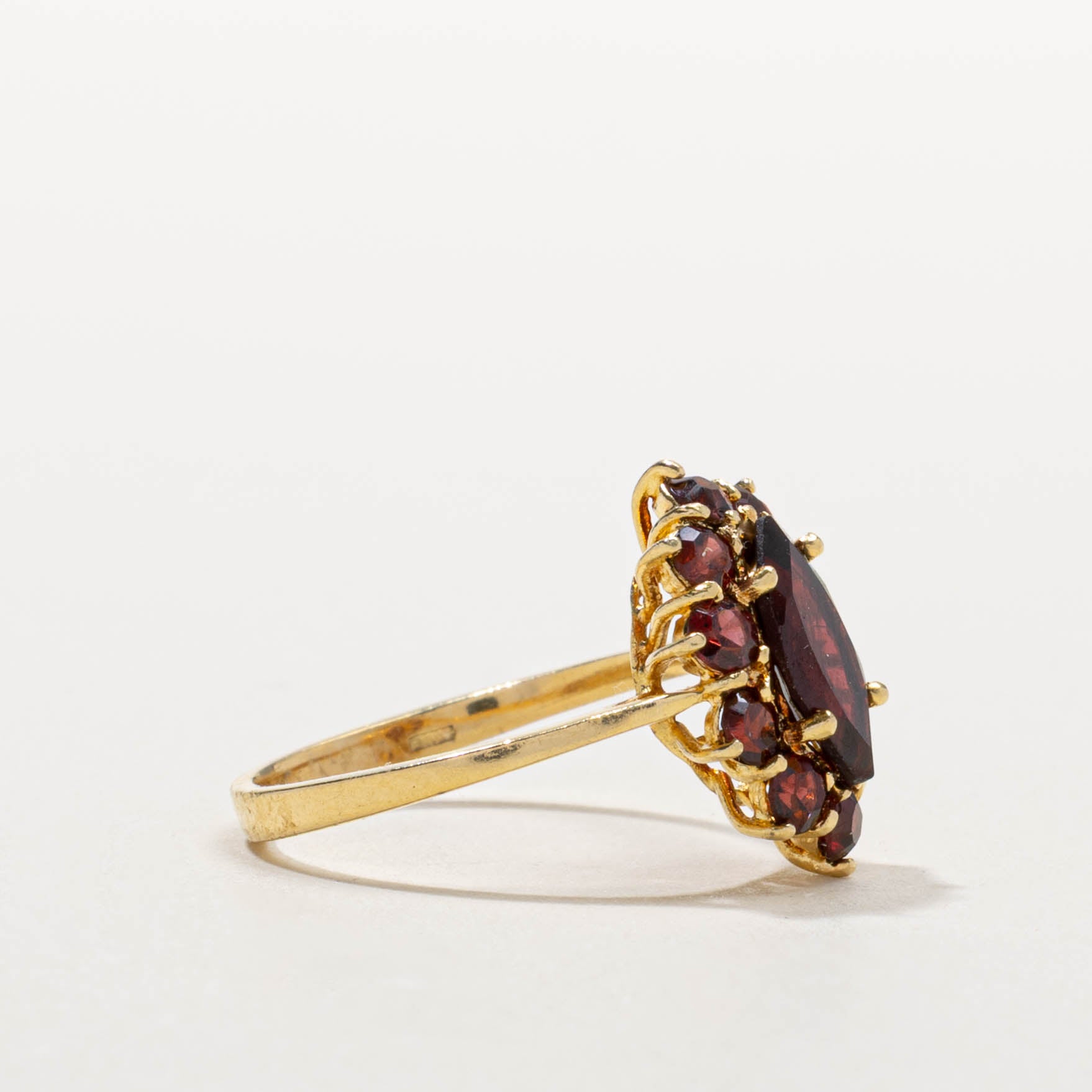 18k Garnet Petal Cluster Ring | 2.00ctw | SZ 7.25