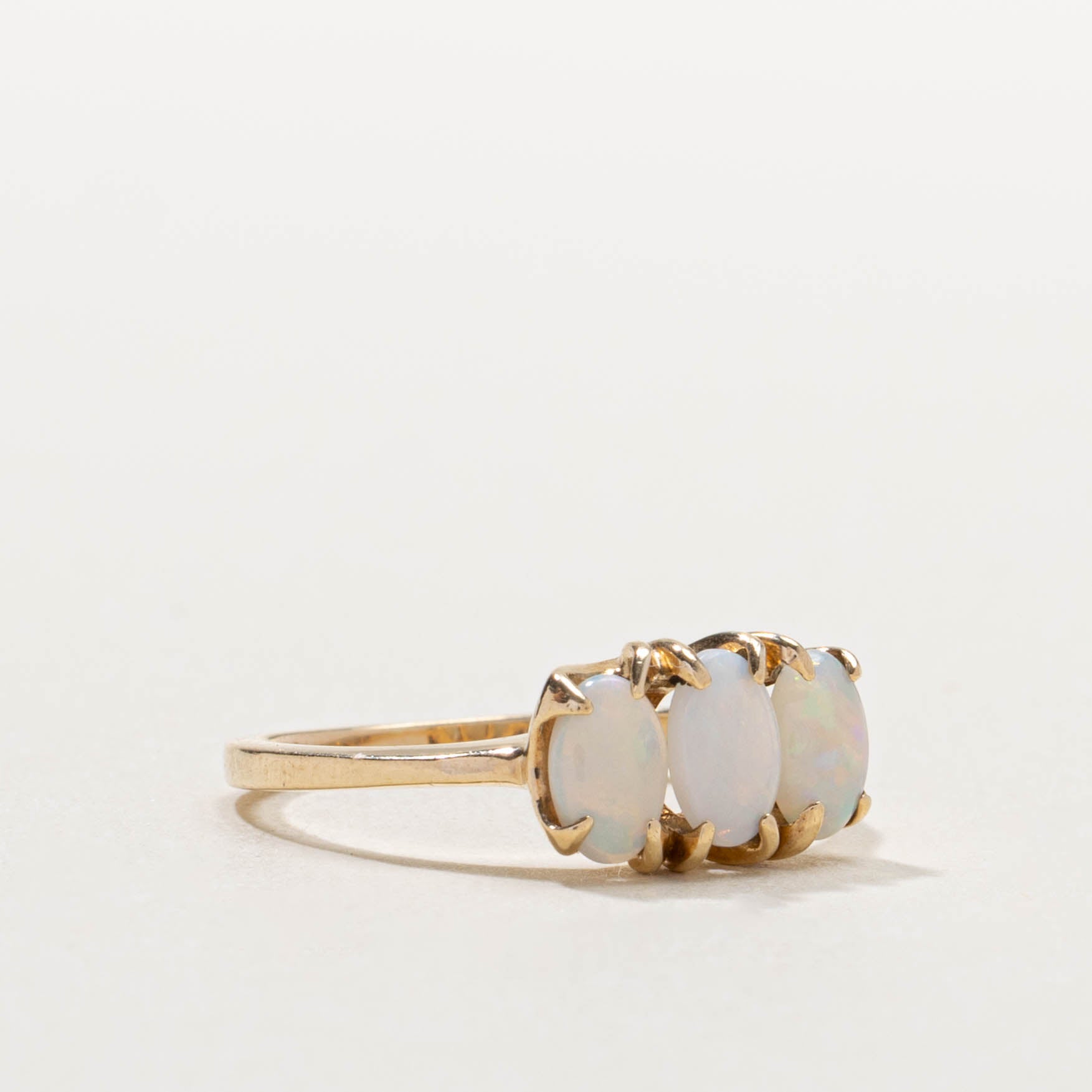 10k Three Stone Opal Ring | 0.75ctw | SZ 6