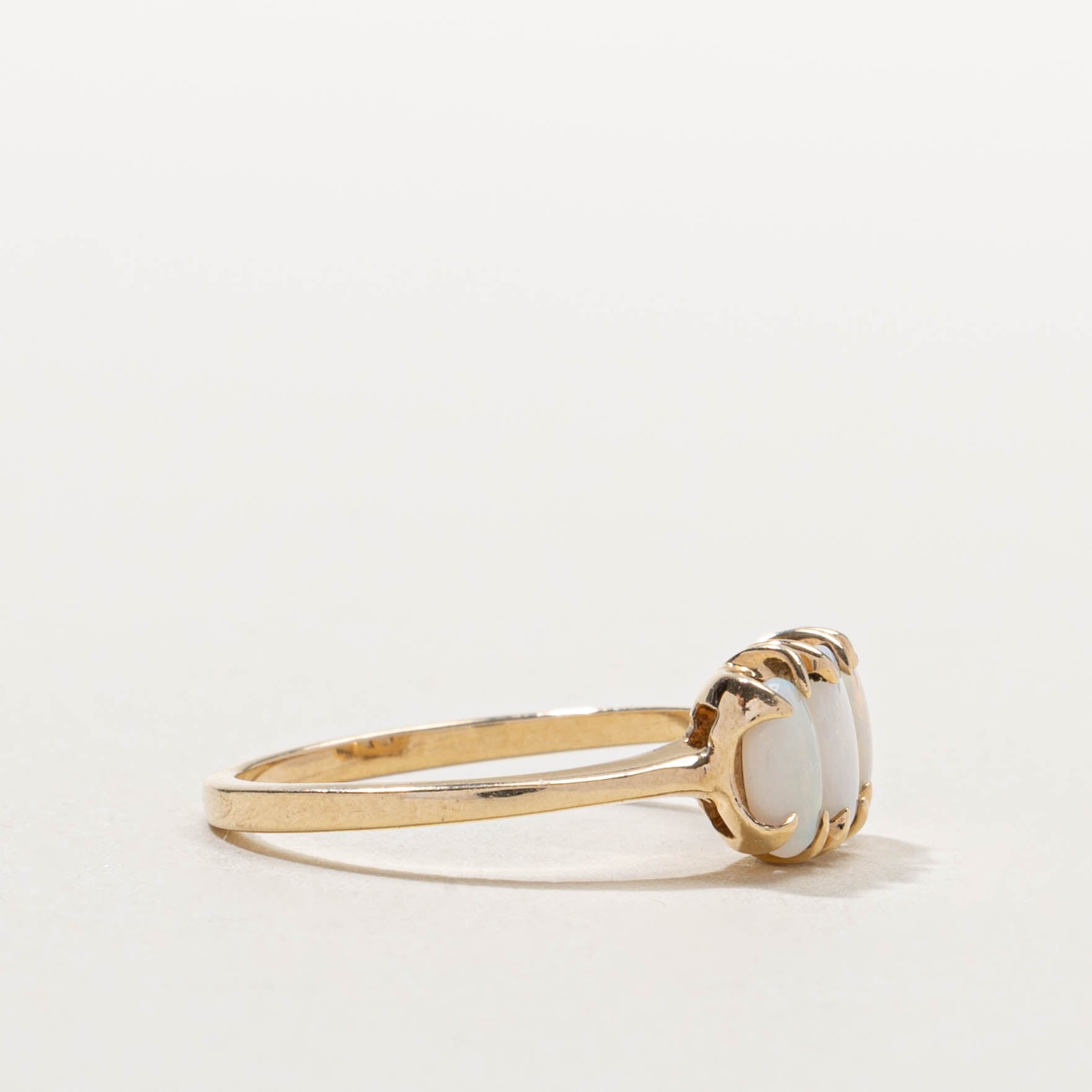 10k Three Stone Opal Ring | 0.75ctw | SZ 6
