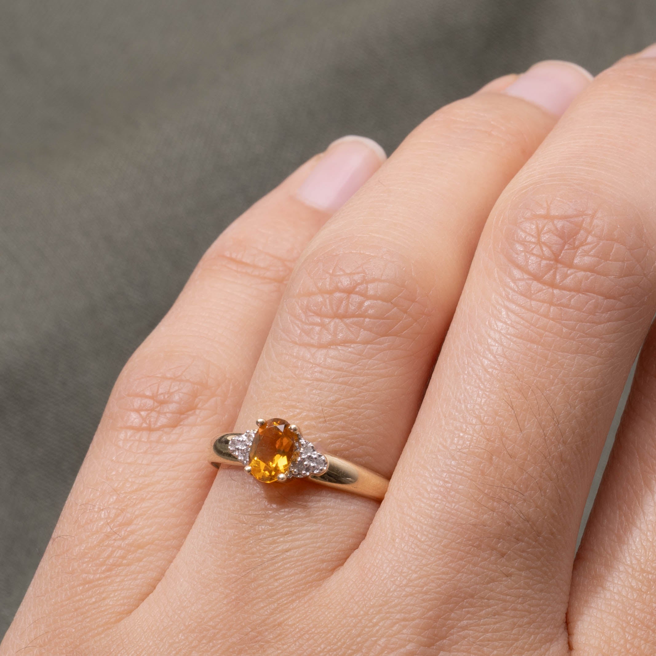 Canadian 10k Citrine & Diamond Accented Ring | 0.45ct, 0.03ctw | SZ 7