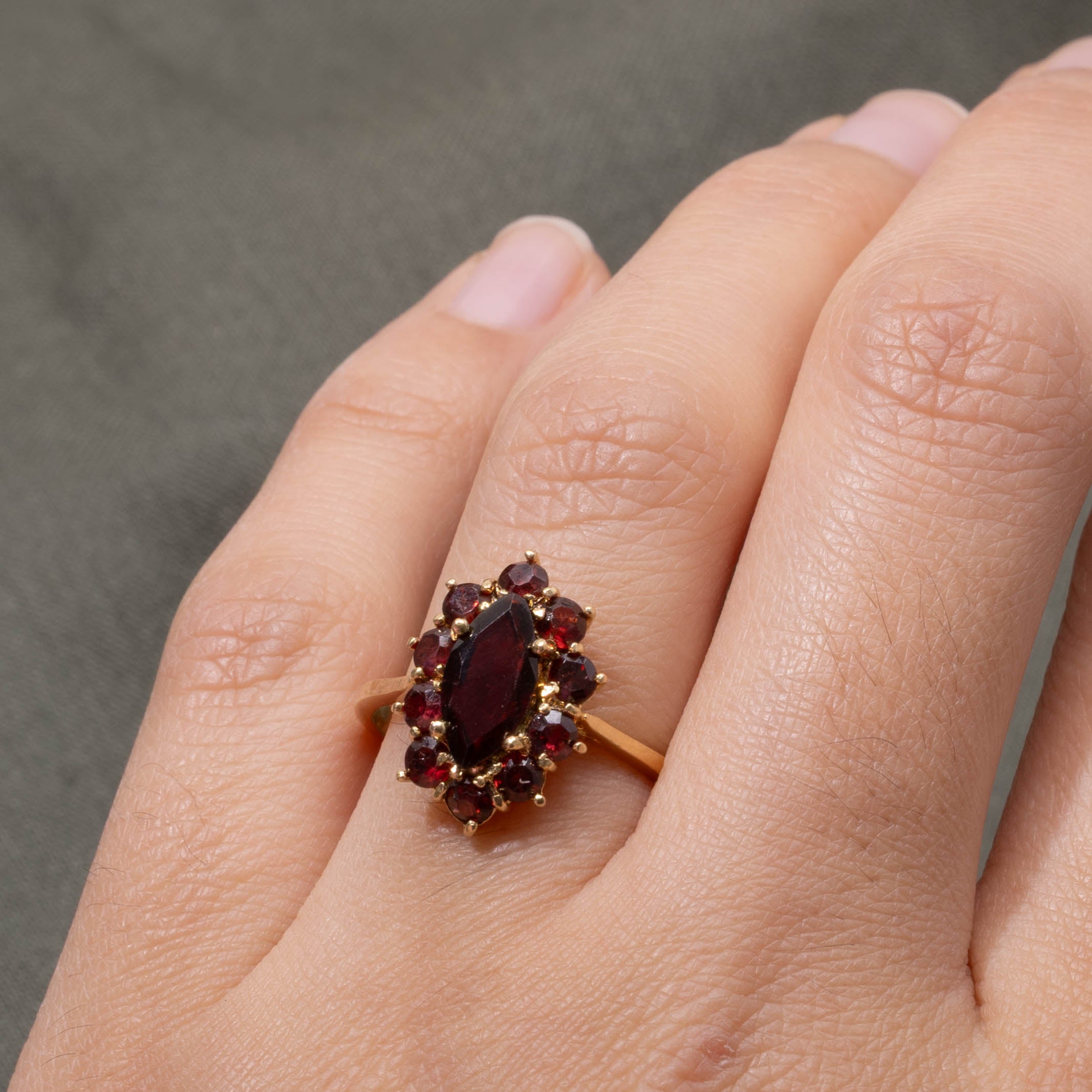 18k Garnet Petal Cluster Ring | 2.00ctw | SZ 7.25