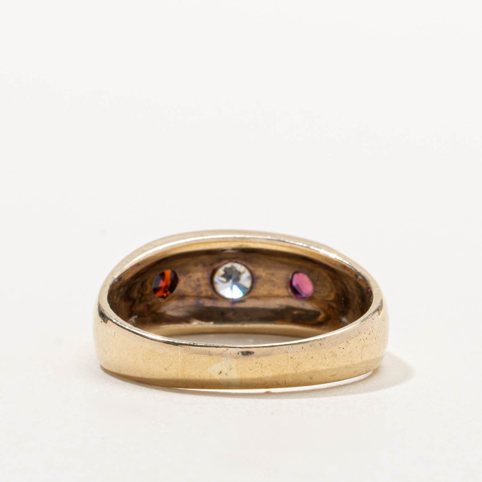 10k Star Set Garnet, Ruby & Diamond Band | 0.32ct, 0.35ctw | SZ 9.25