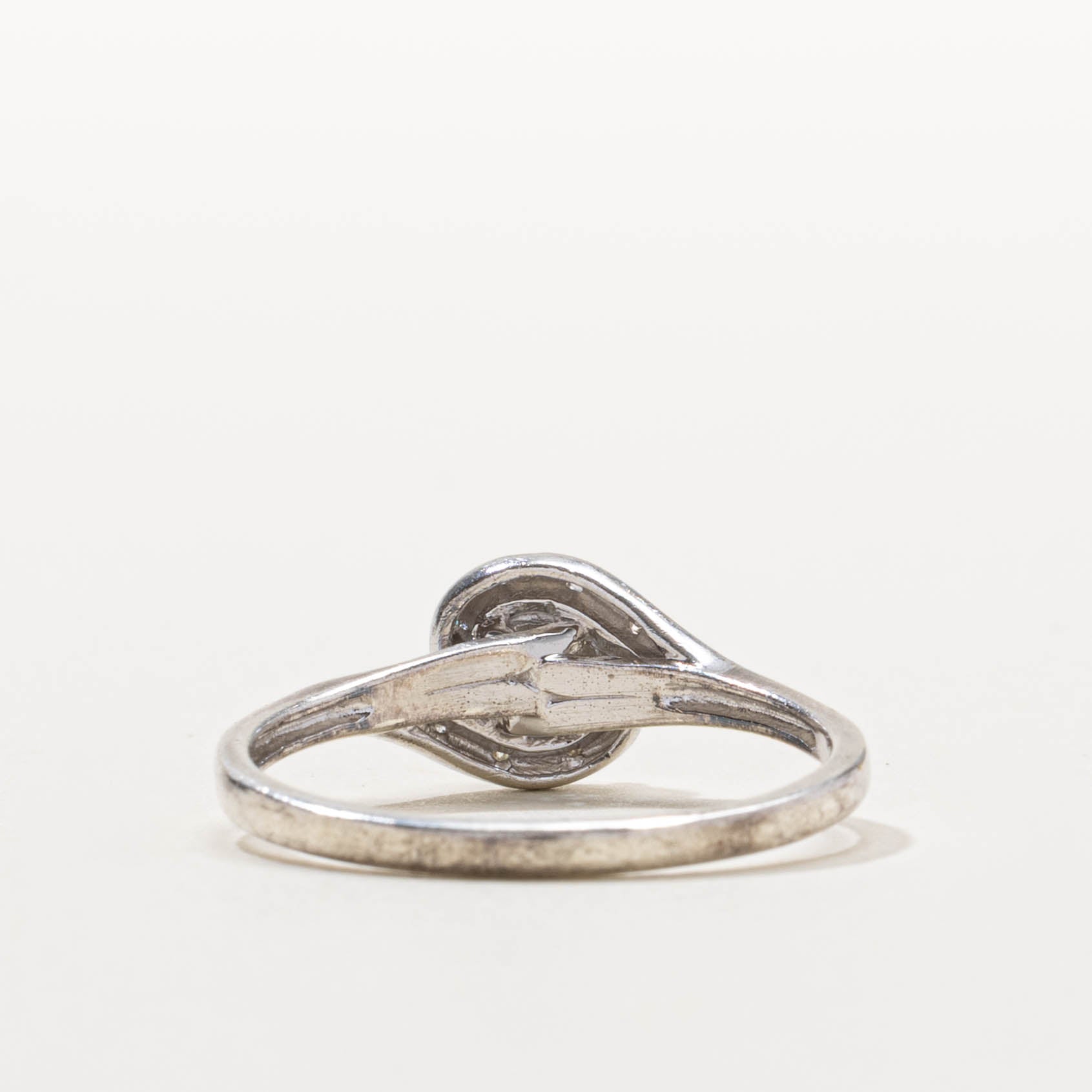 10k Aquamarine & Diamond Halo Bypass Ring | 0.40ct, 0.04ctw | SZ 9