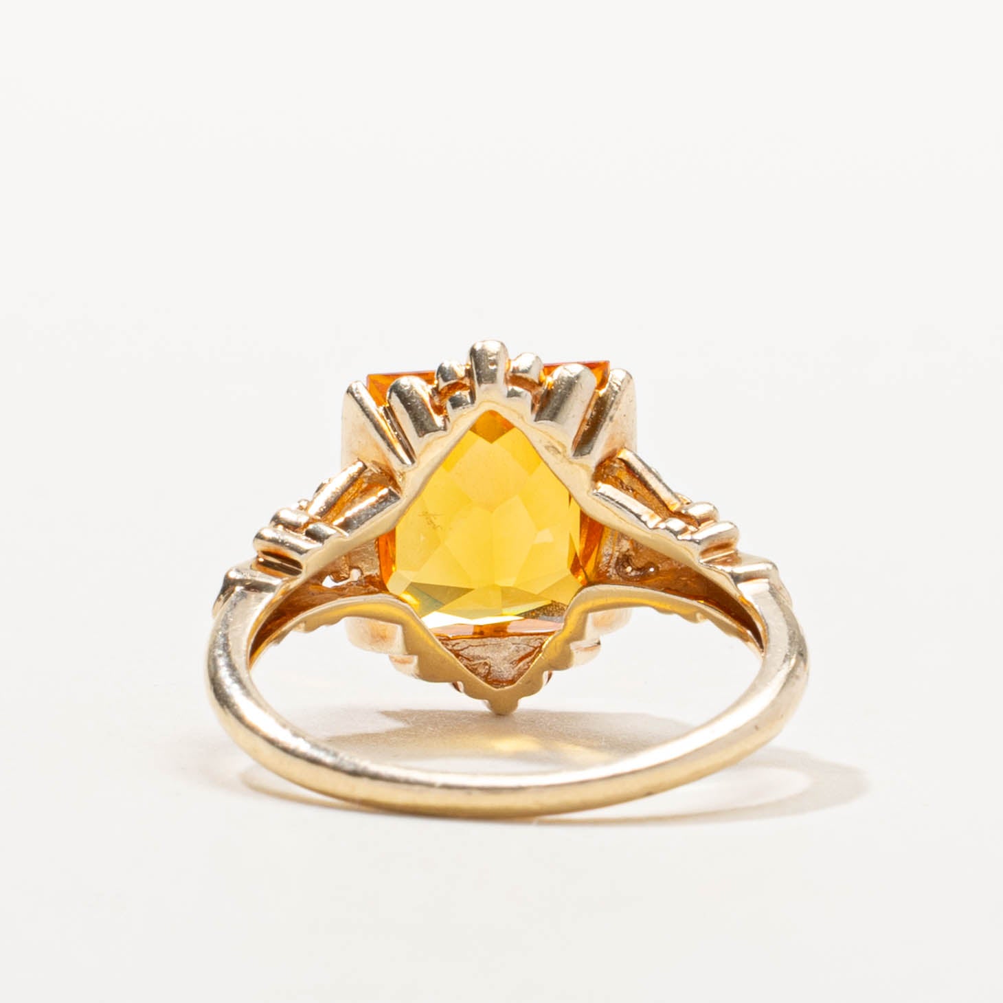 10k Synthetic Sapphire Floral Accented Ring | 4.00ct | SZ 5