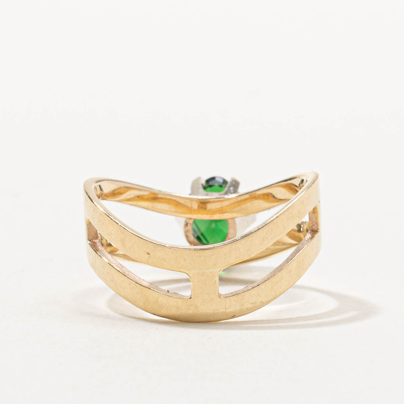 14k Tsavorite Garnet Split Wave Ring | 0.75ct | SZ 5