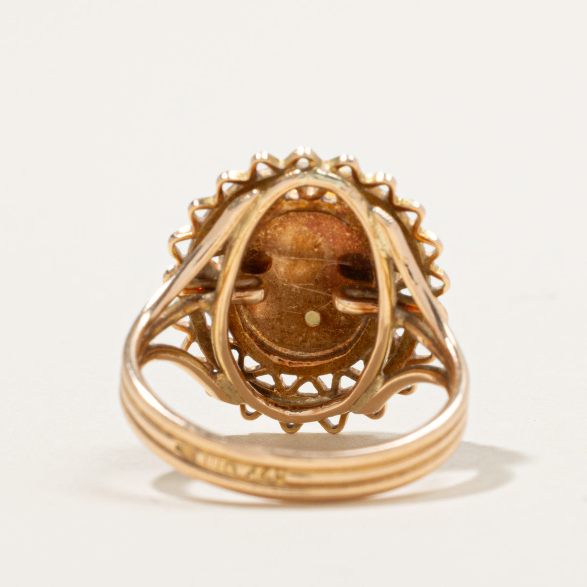 14k Bezel Set Opal Openwork & Rope Ring | 1.10ct | SZ 6