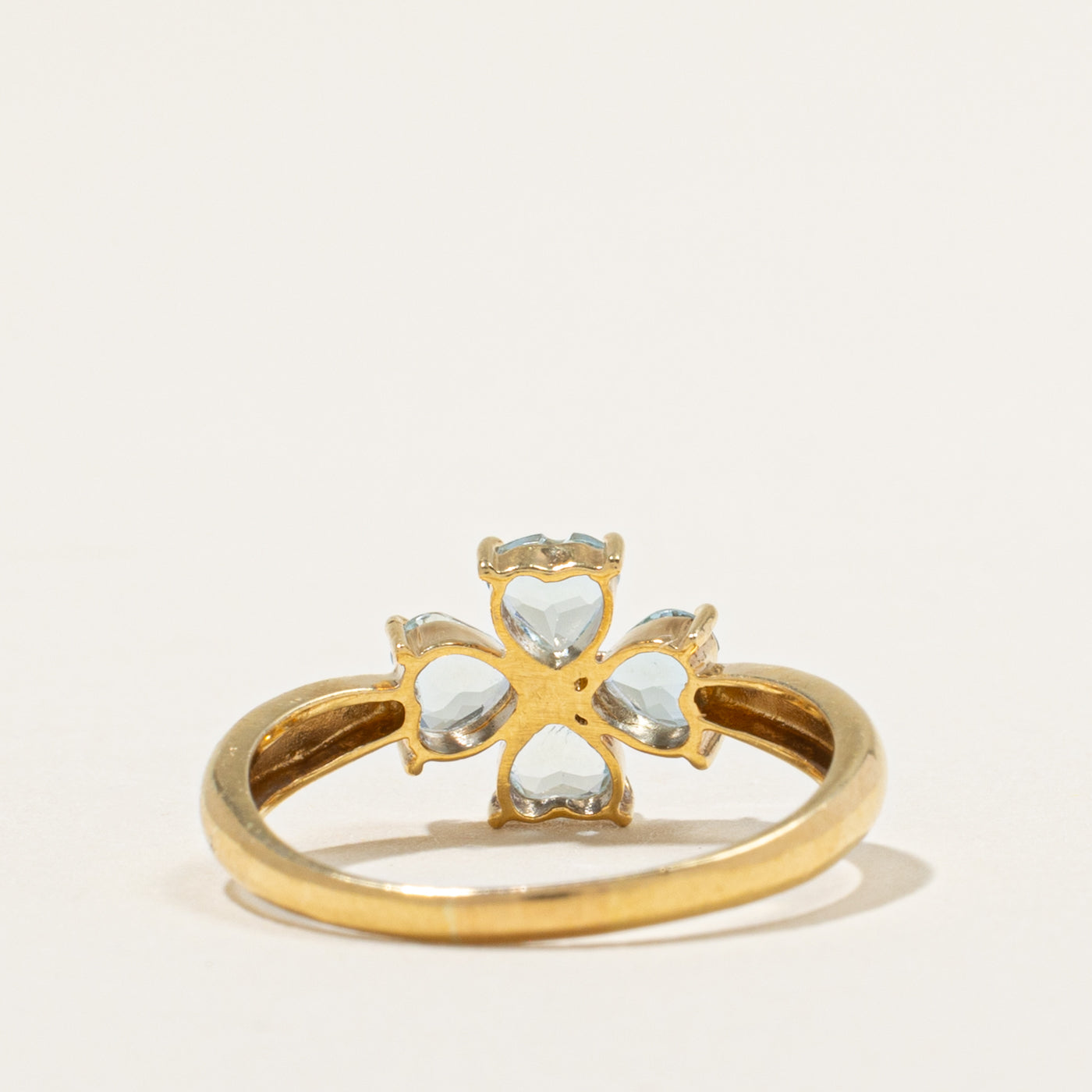 18k Heart Cut Aquamarine Floral Cluster Ring | 0.72ctw | SZ 7.5