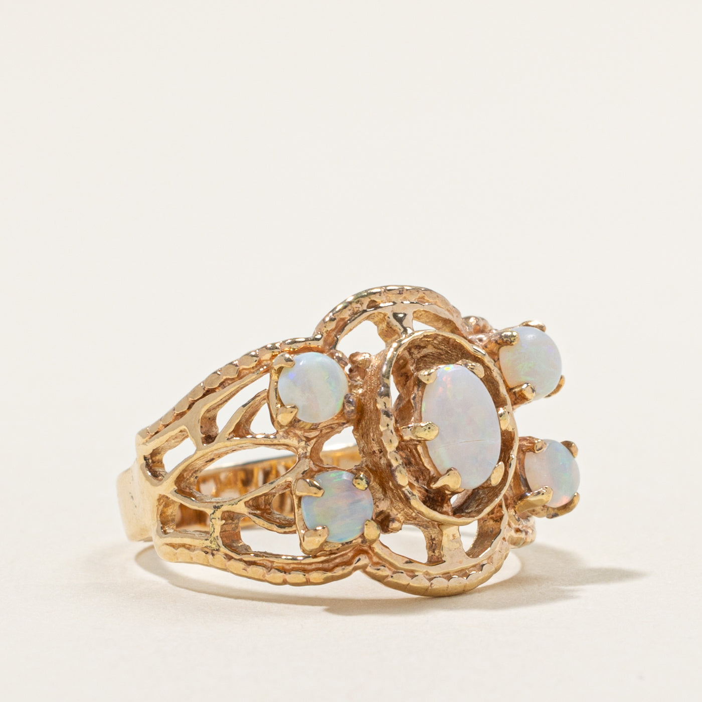 10k Opal Cluster Openwork Ring | 1.10ctw | SZ 7