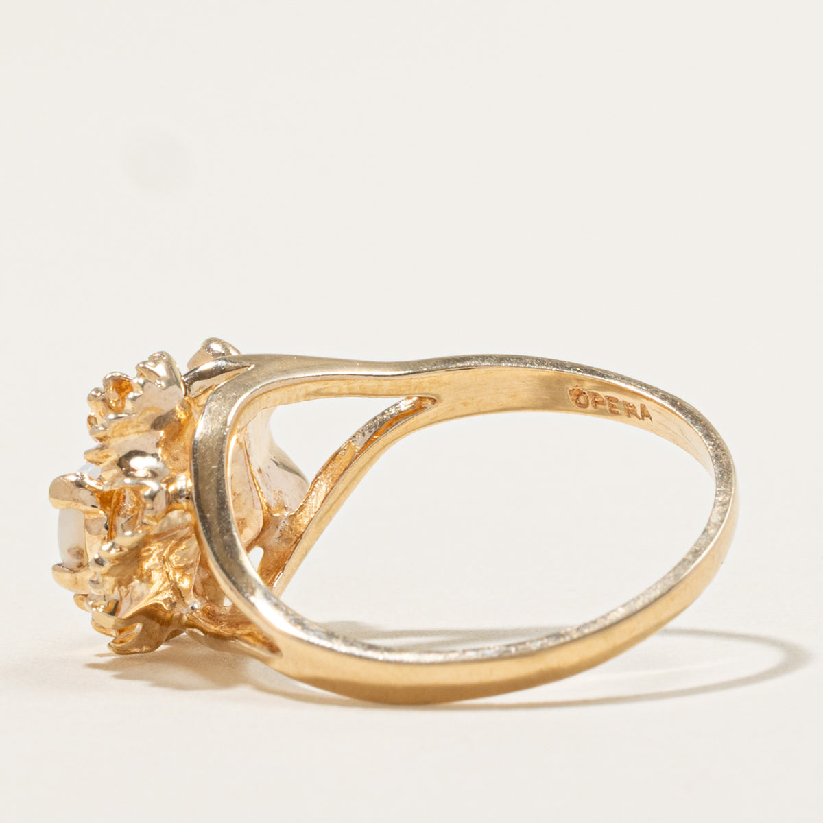 10k Two Stone Opal Nuggety Floral Ring | 0.60ctw | SZ 9.5