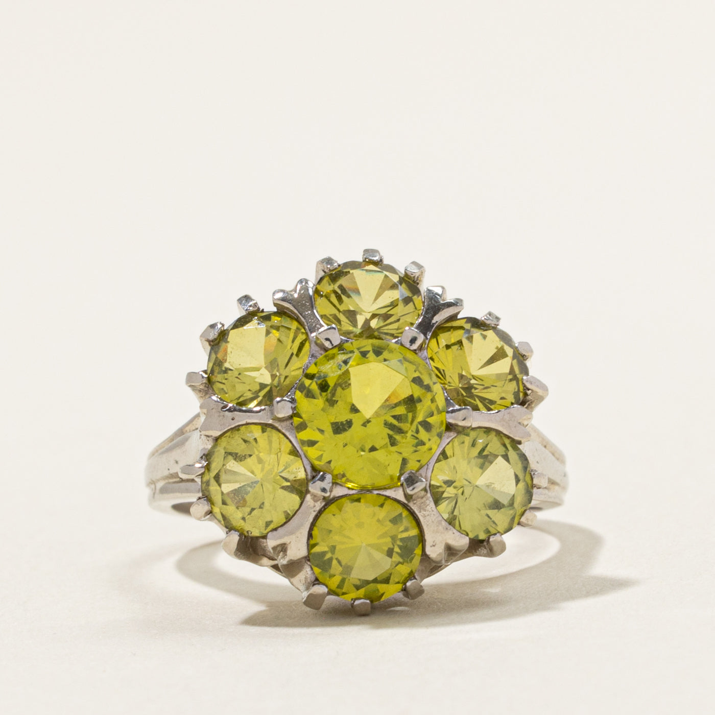 Vintage Canadian Synthetic Spinel Daisy Cluster Ring | 5.40ctw | SZ 6
