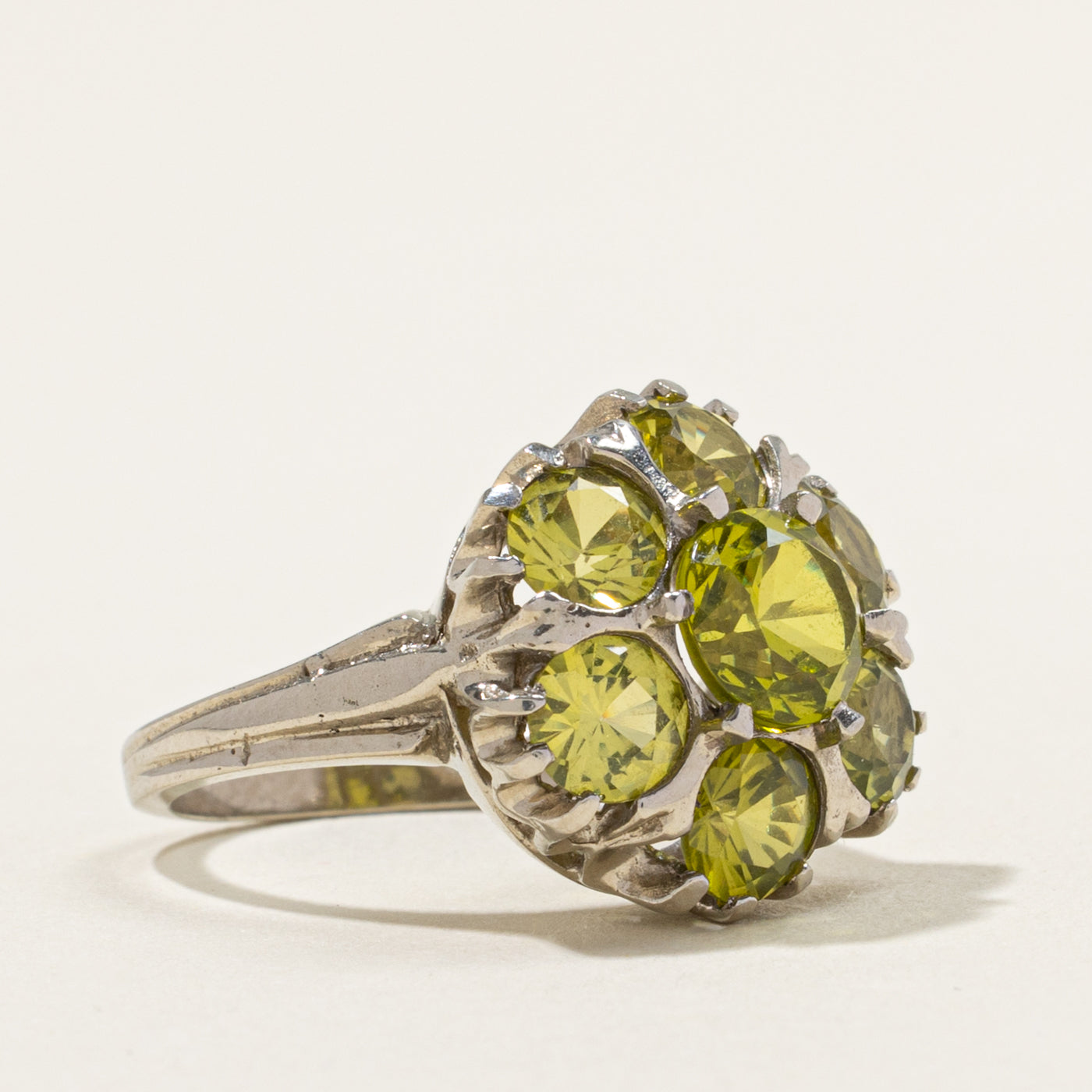 Vintage Canadian Synthetic Spinel Daisy Cluster Ring | 5.40ctw | SZ 6