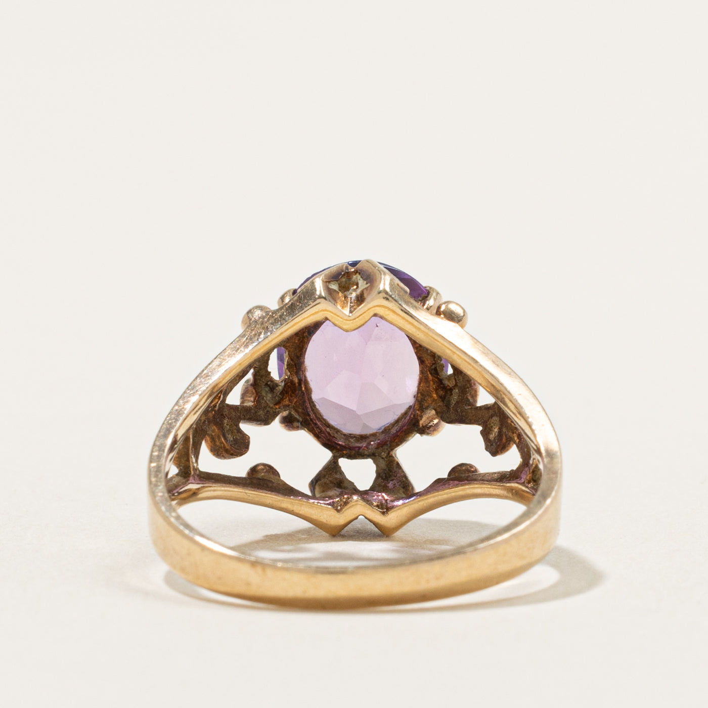 10k Solitaire Synthetic Sapphire Openwork Cocktail Ring | 3.20ct | SZ 6.25
