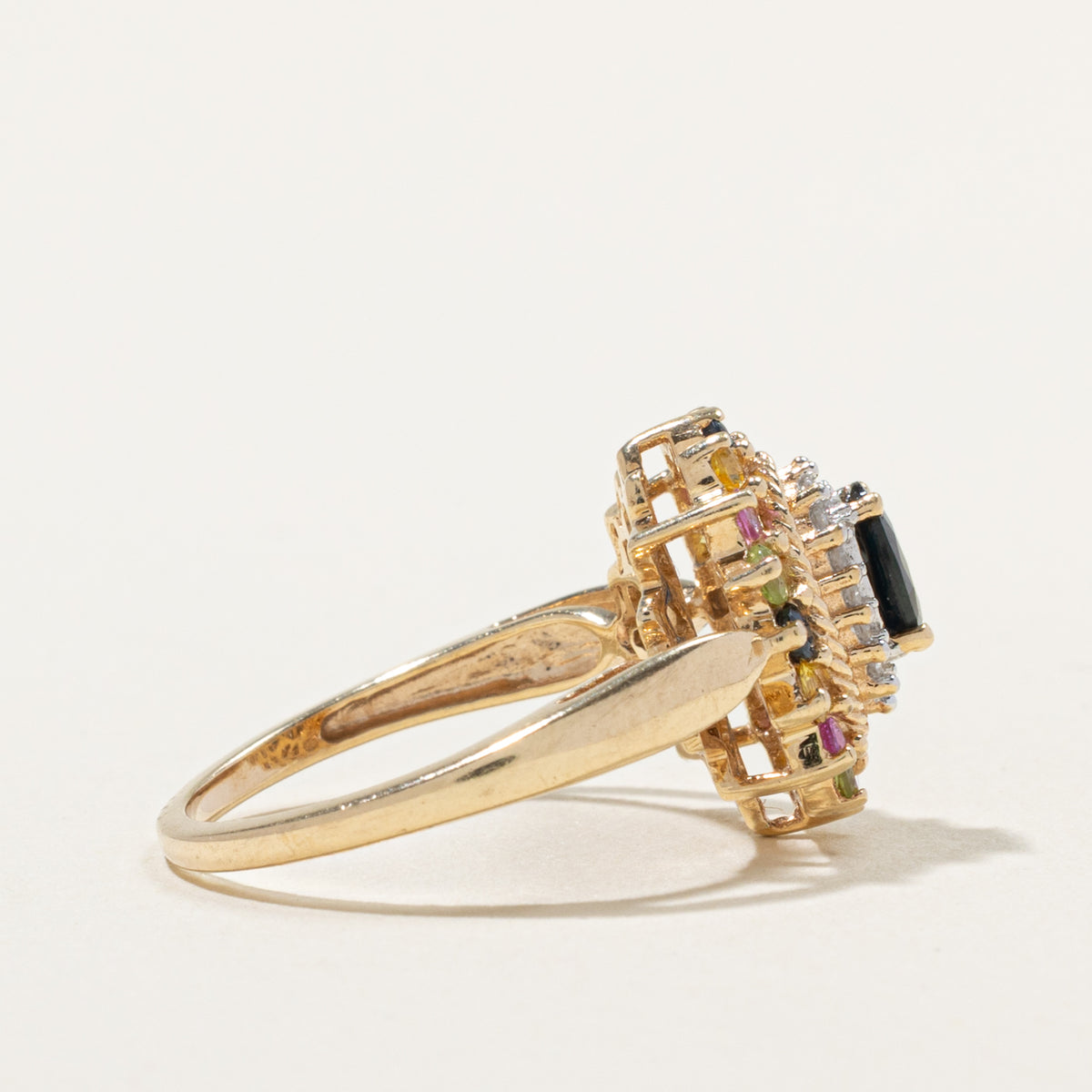 10k Sapphire & Diamond Multi Halo Ring | 1.00ct, 0.08ctw | SZ 7