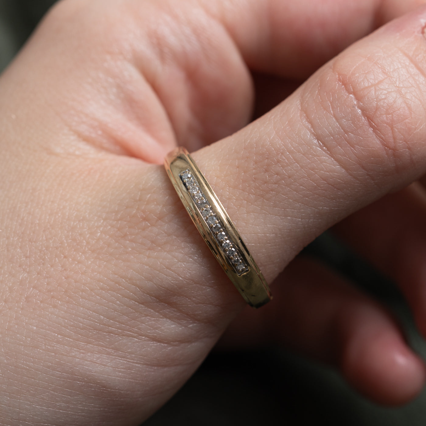 10k Semi Eternity Diamond Framed Band | SZ 13.25
