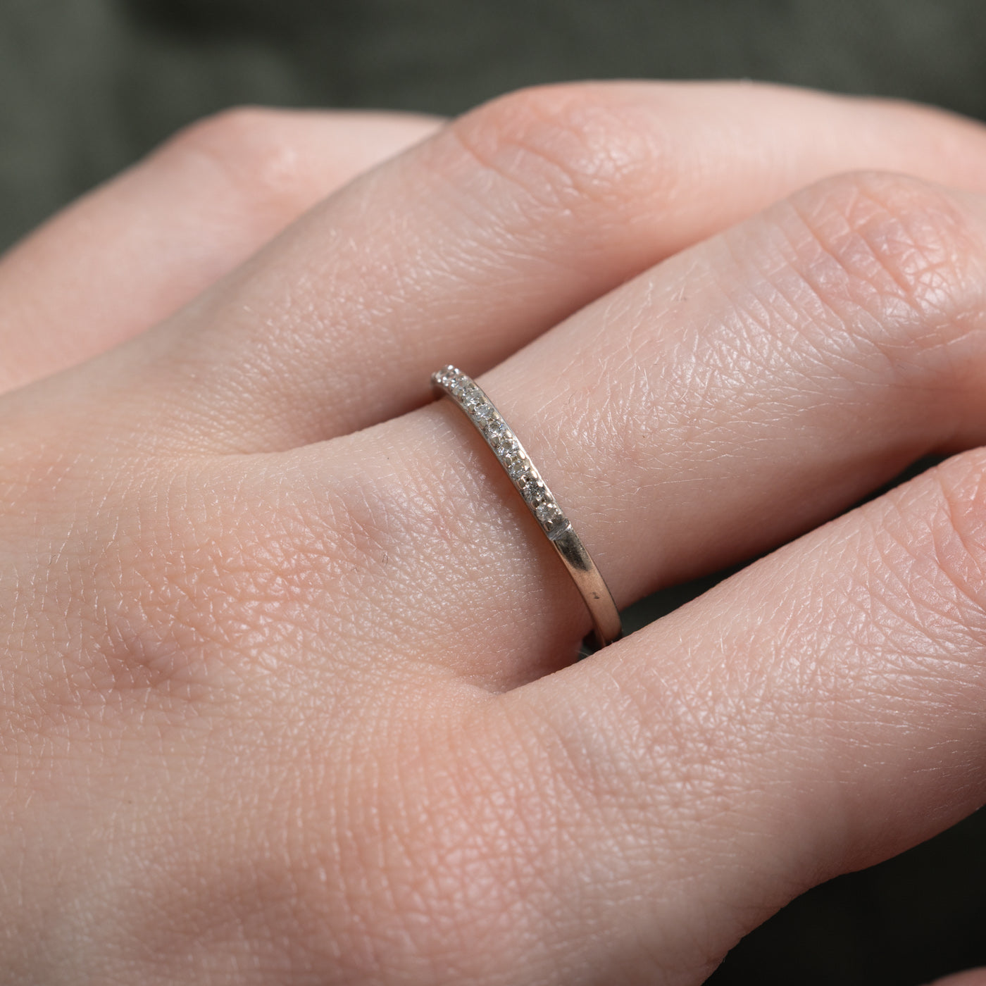 10k Semi Eternity Diamond Band | SZ 7