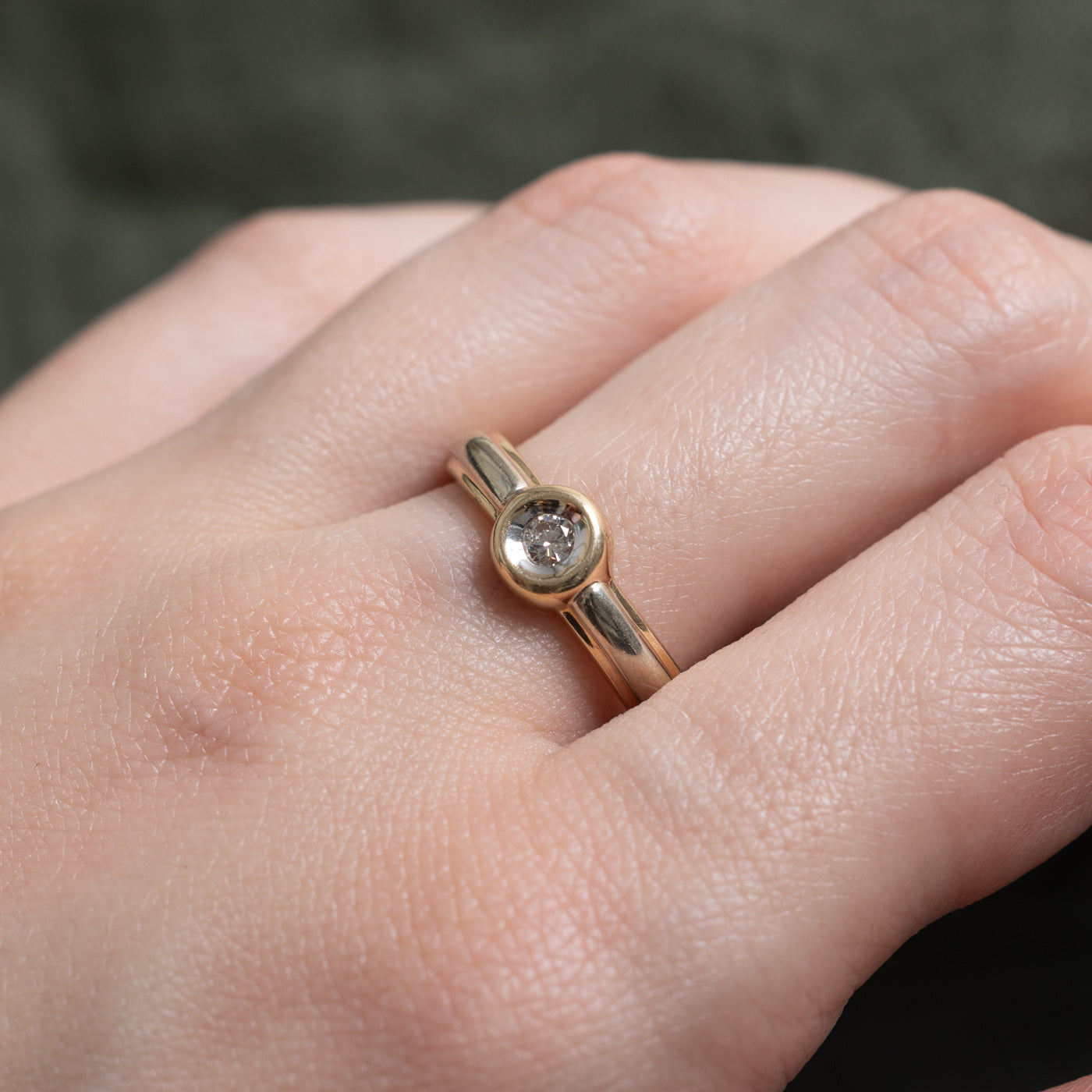 10k Two-Tone Gold Diamond Ring | SZ 8.25