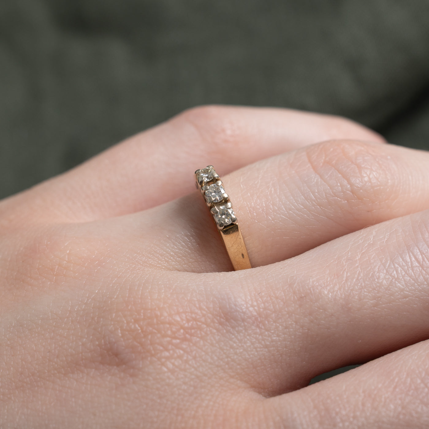 14k Three Stone Diamond Ring | SZ 6
