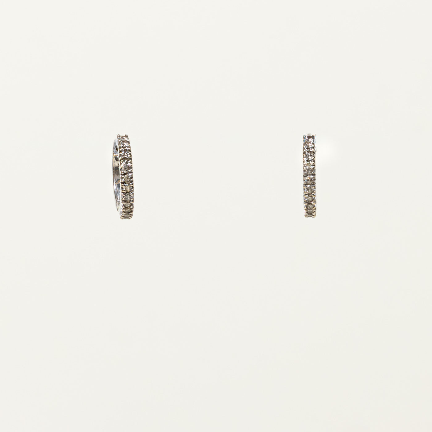18k Semi Eternity Diamond Huggie Earrings | 0.24ctw