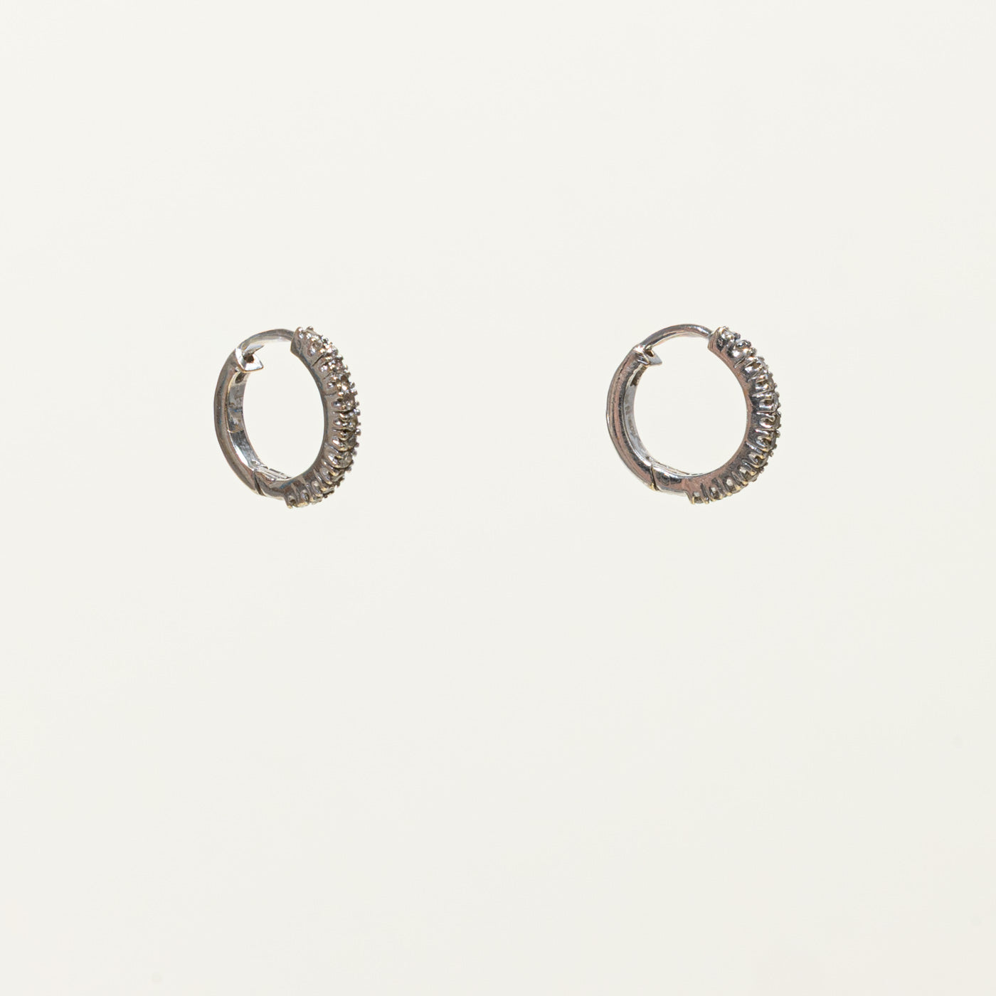 18k Semi Eternity Diamond Huggie Earrings | 0.24ctw
