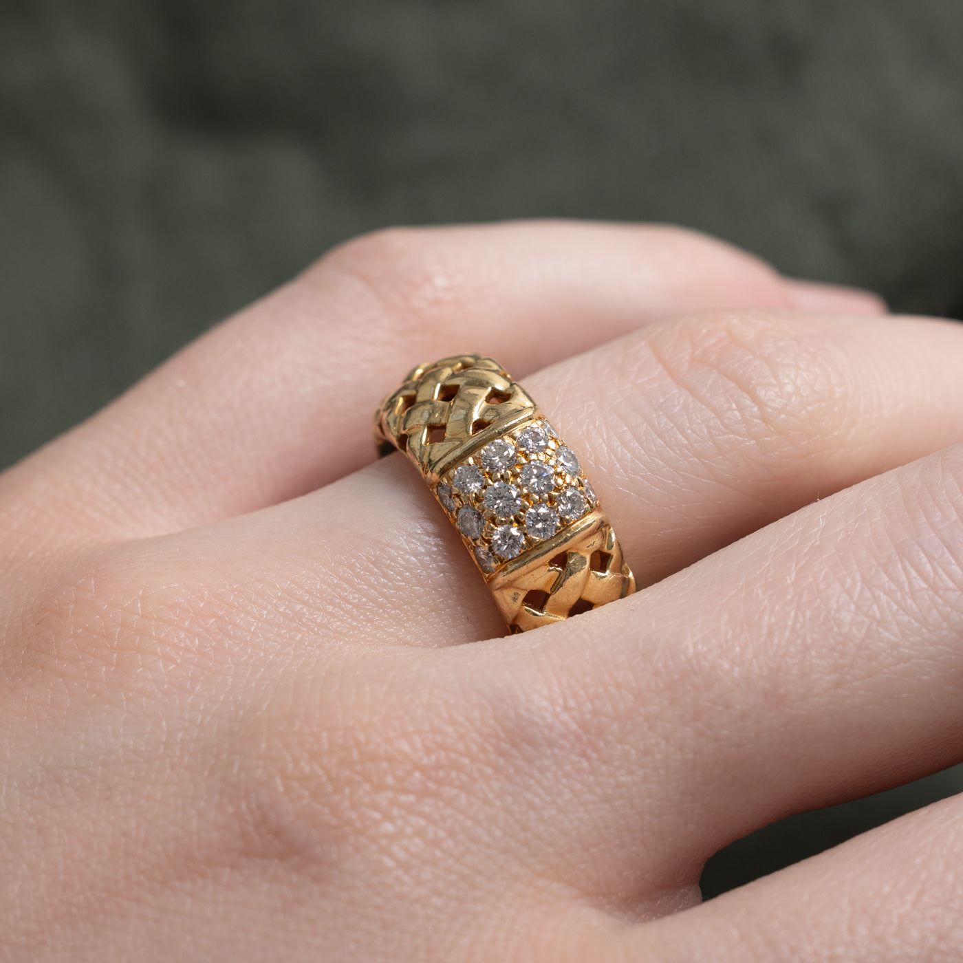 ‘Tiffany & Co’ 18k Diamond Vannerie Ring | 0.55ctw | 8.68mm | SZ 5.5