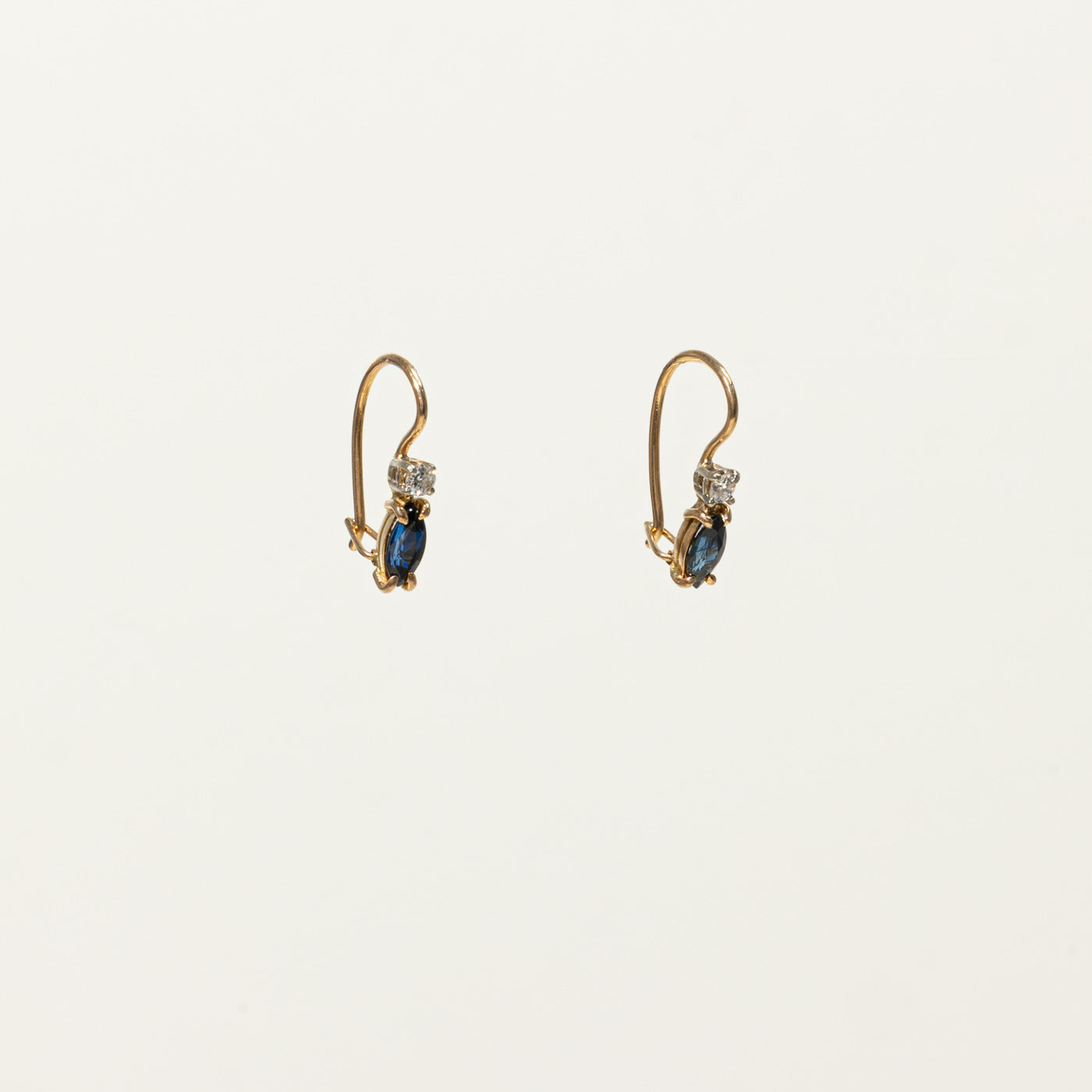Sapphire & Diamond Drop Earrings | 0.12ctw, 0.60ctw