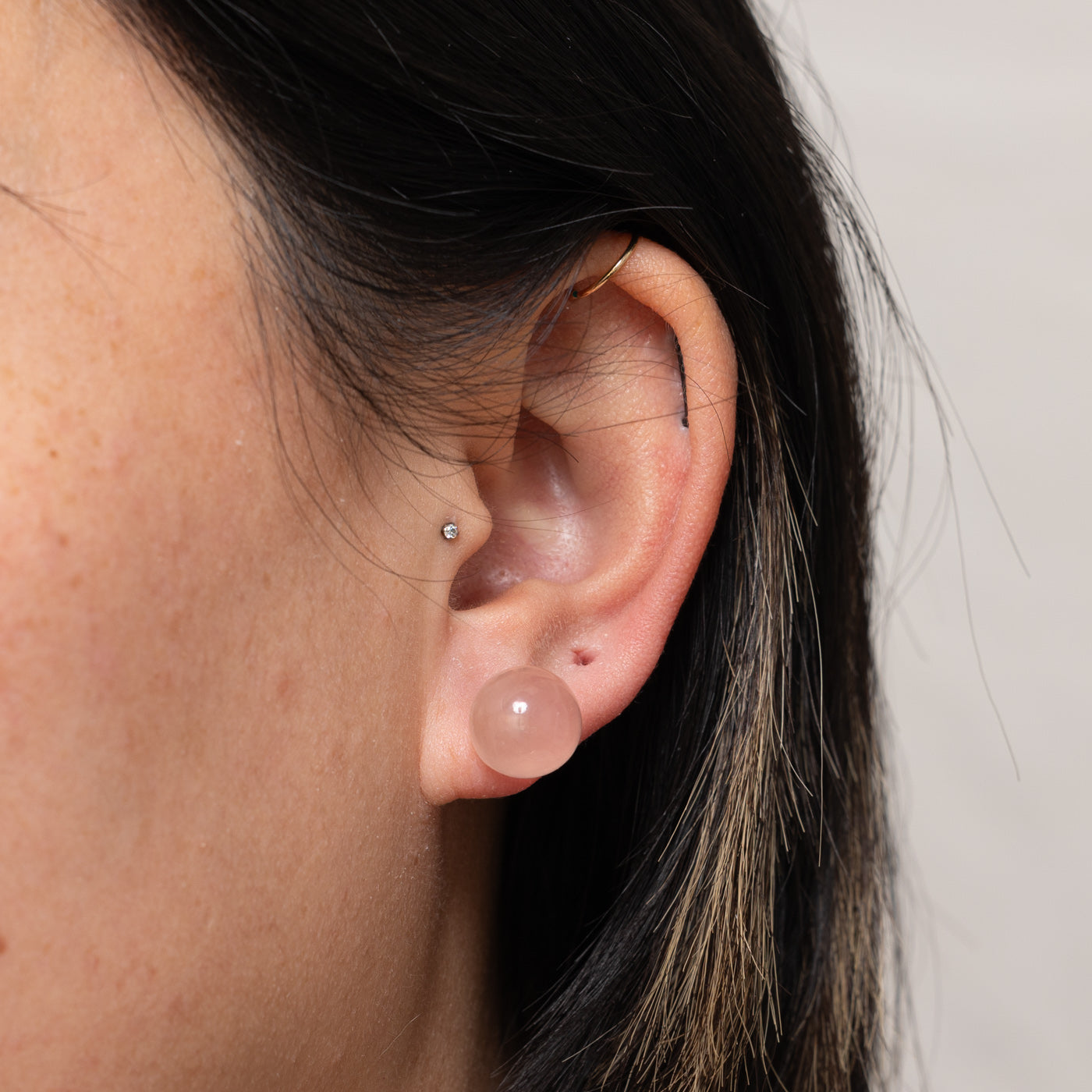 Rose Quartz Orbs Studs | 18.00ctw