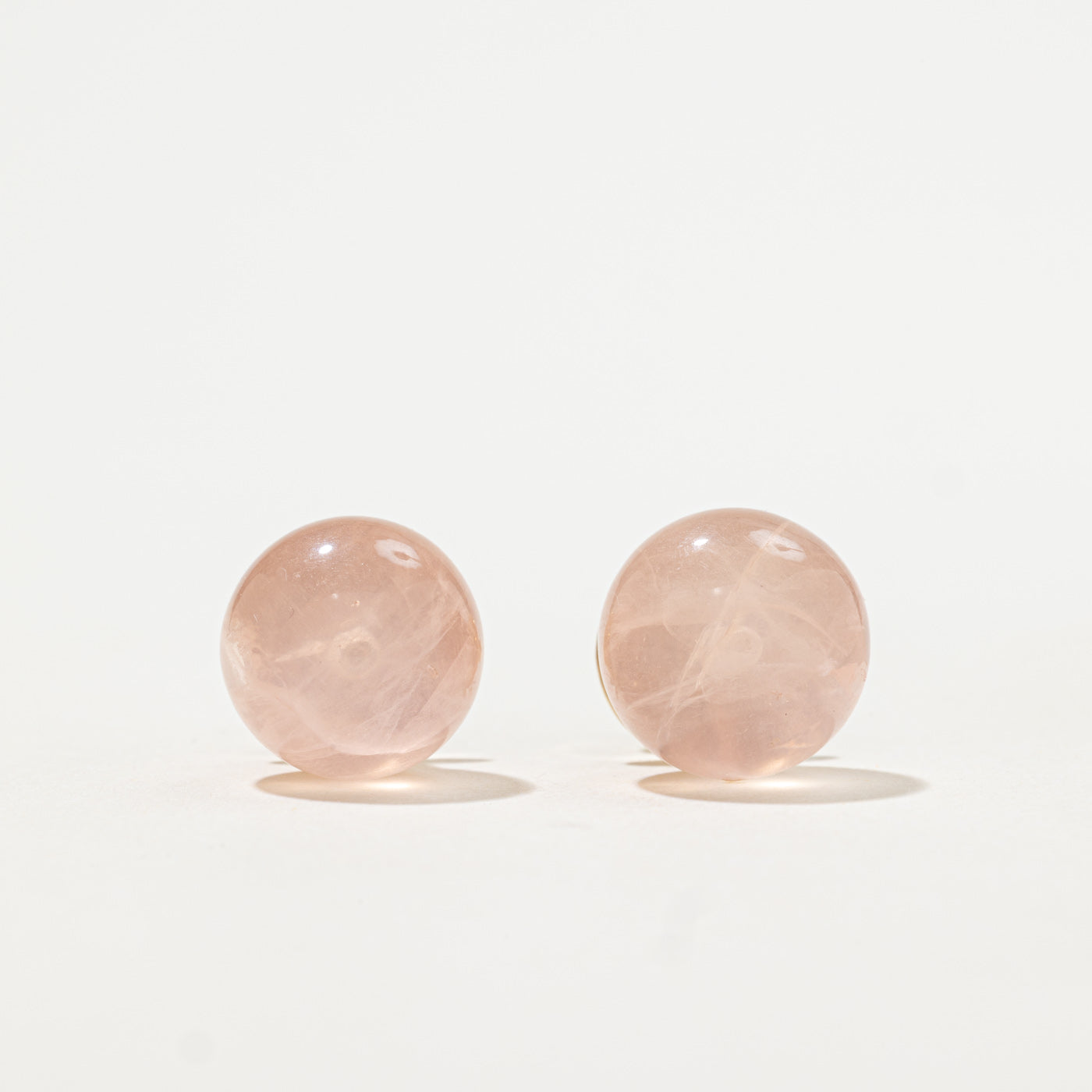 Rose Quartz Orbs Studs | 18.00ctw