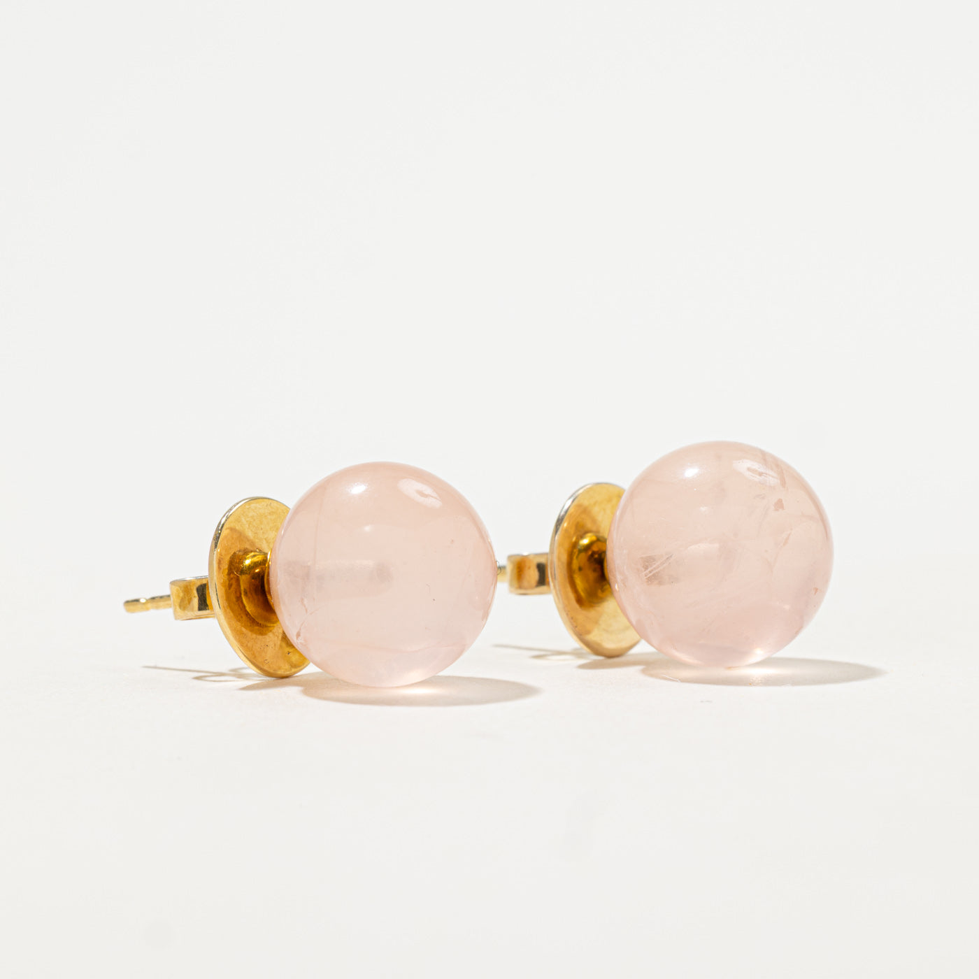 Rose Quartz Orbs Studs | 18.00ctw