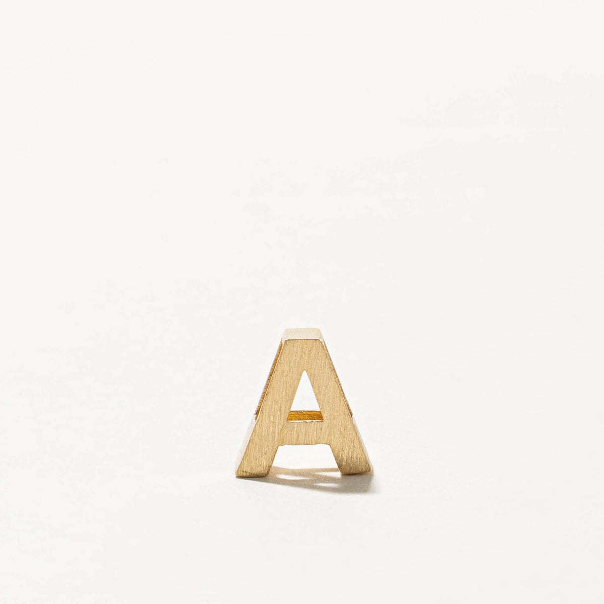 18k Yellow Gold Matte "A" Initial Pendant