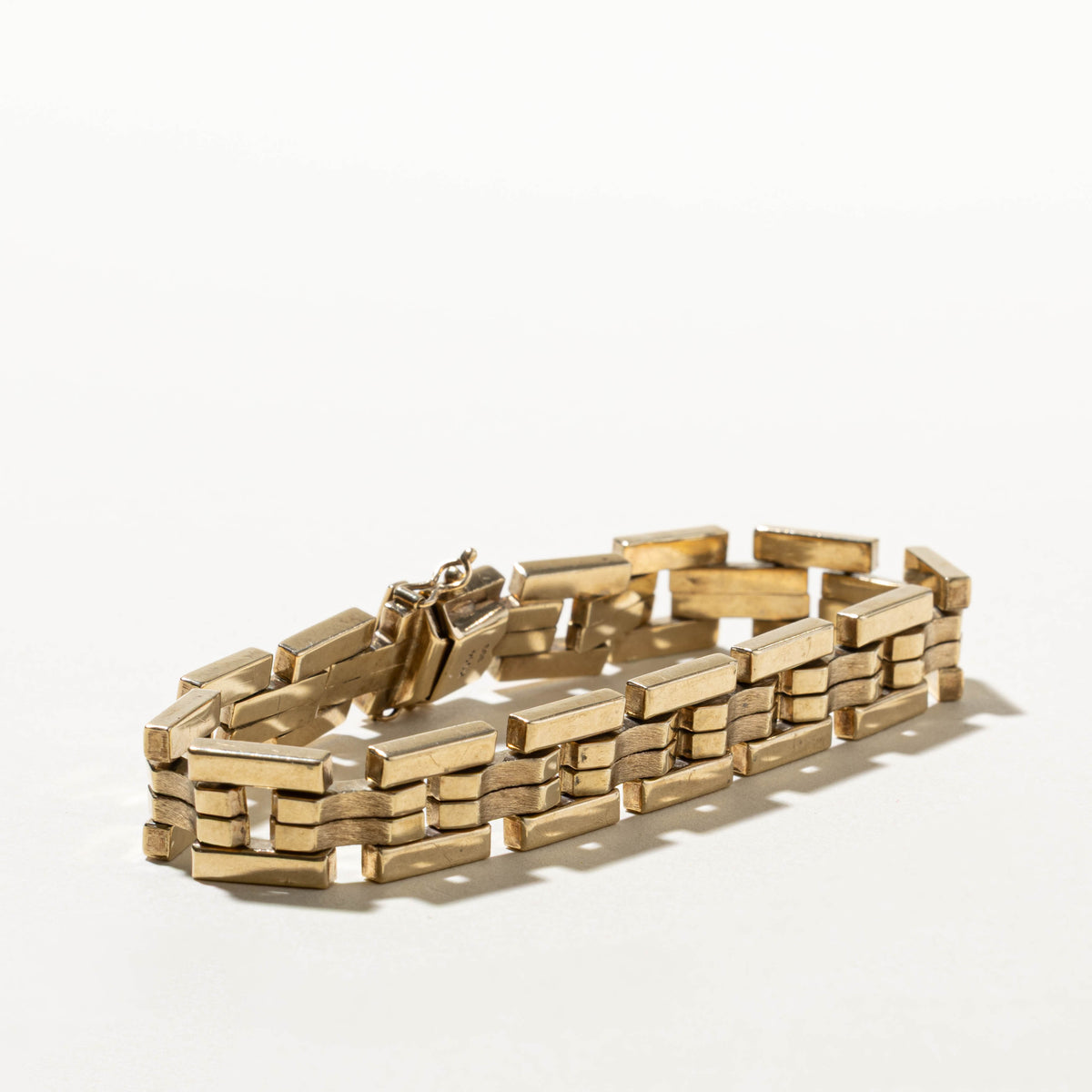 8k Yellow Gold Modified Panther Link Bracelet | 11.50mm | 7.75"