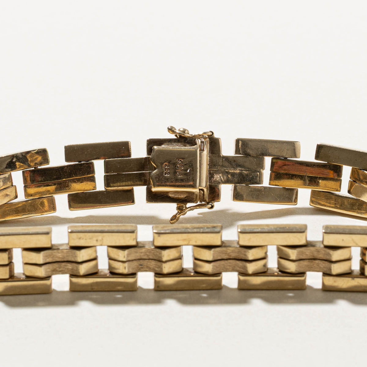 8k Yellow Gold Modified Panther Link Bracelet | 11.50mm | 7.75"