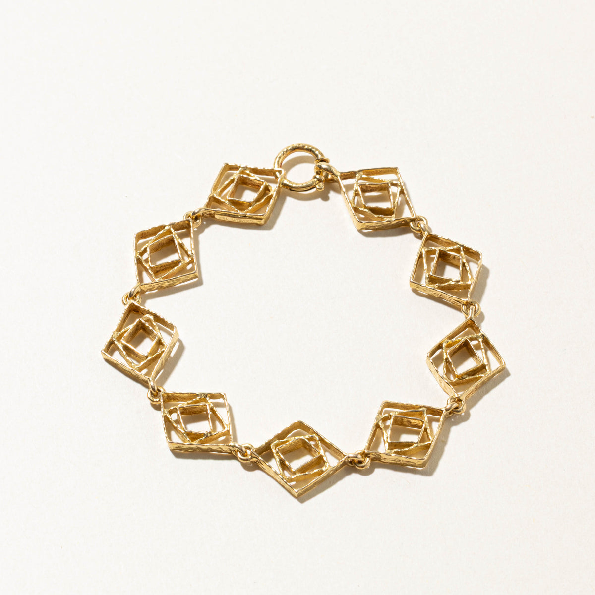 'Cavelti' Yellow Gold Openwork Geometric Bracelet | 7.5"